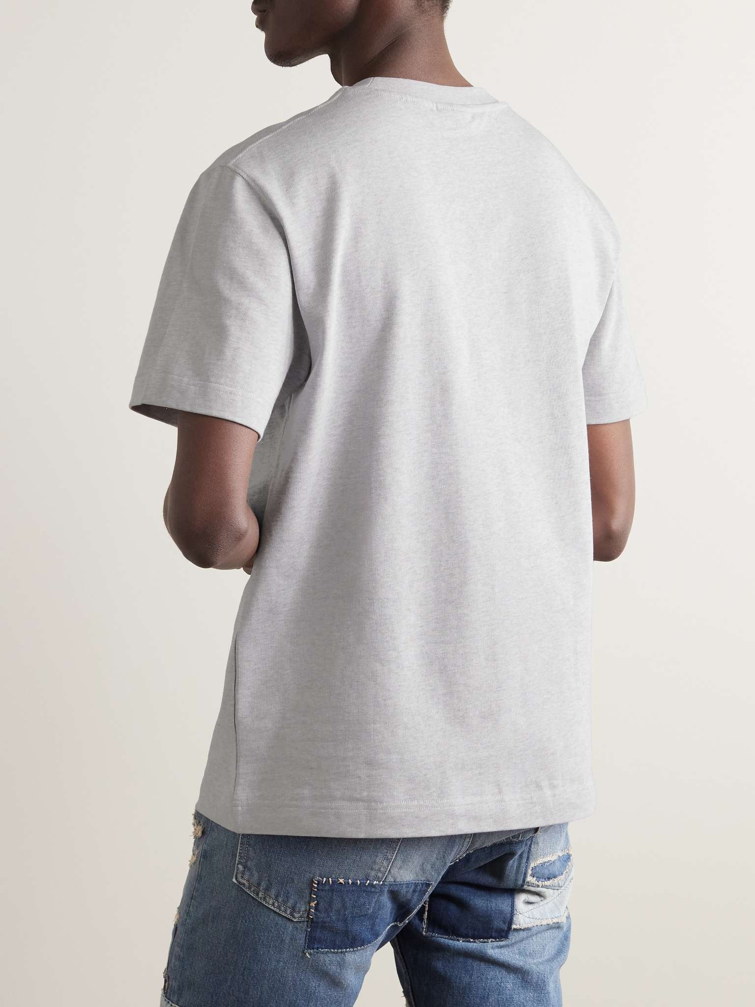 Grosgrain-Trimmed Logo-Embroidered Cotton-Jersey T-shirt - 3