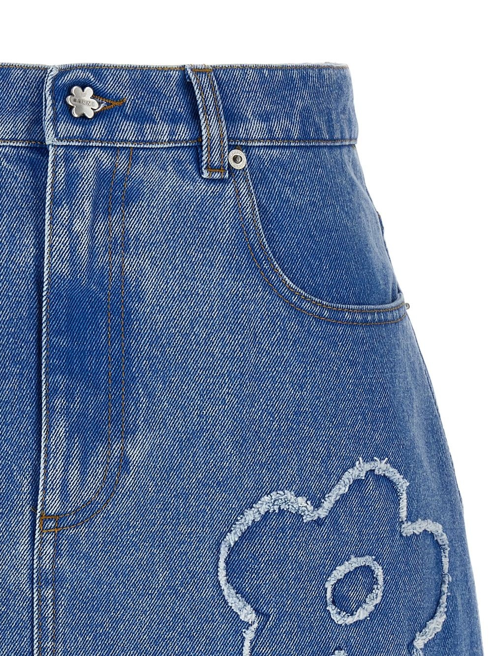 floral-appliqué mini skirt - 4
