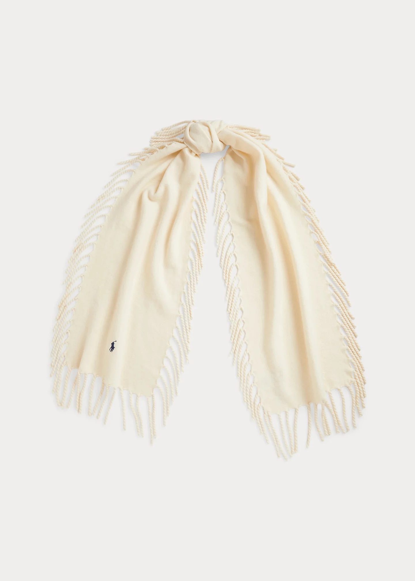 Wool Fringe Wrap Scarf - 1