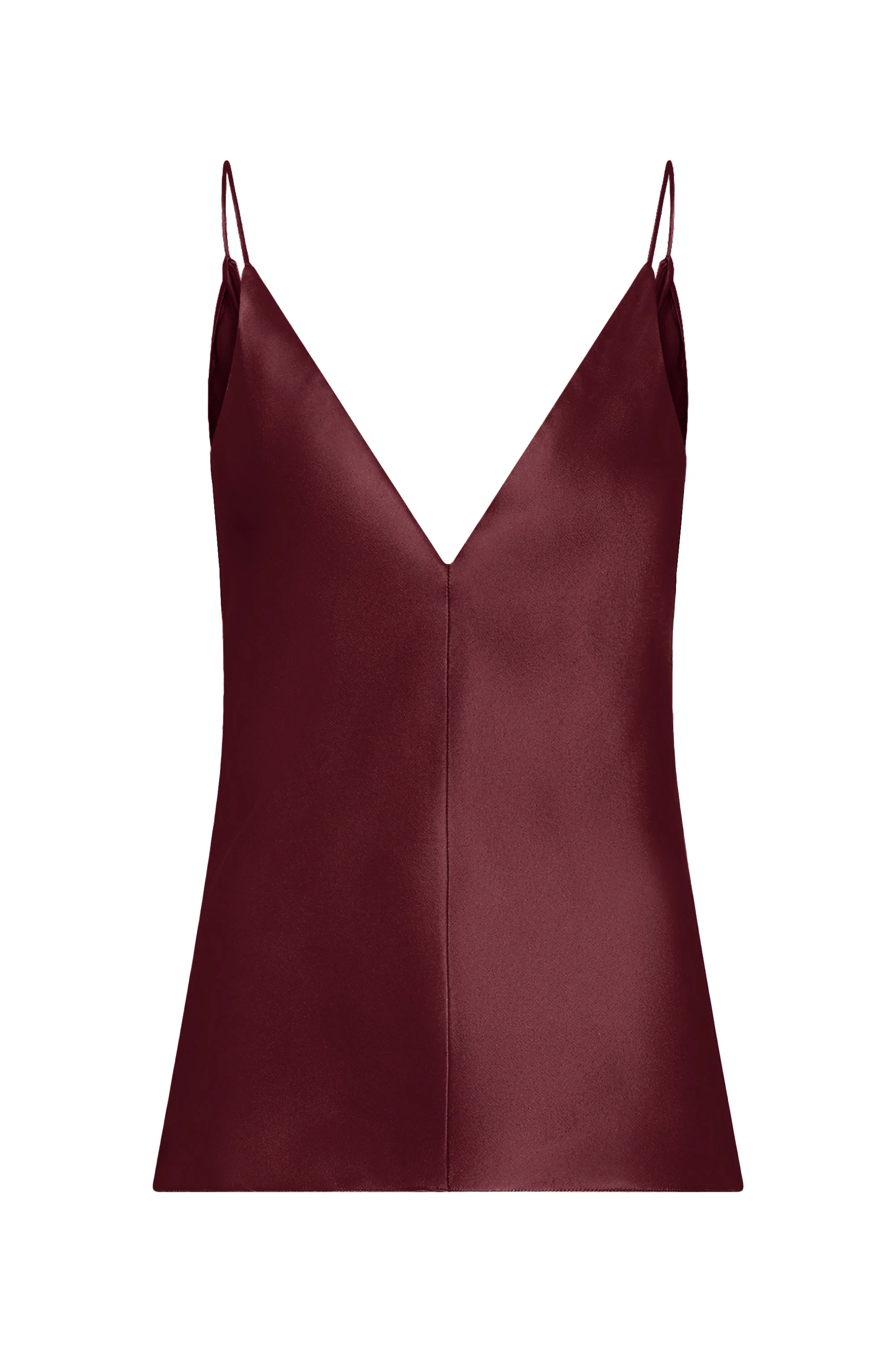 Maria Top in Bordeaux Silk Satin - 1