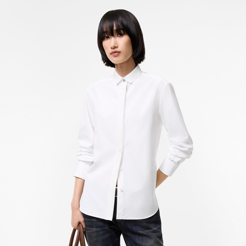 Burberry Classic Fit Grosgrain Trim Cotton Shirt outlook