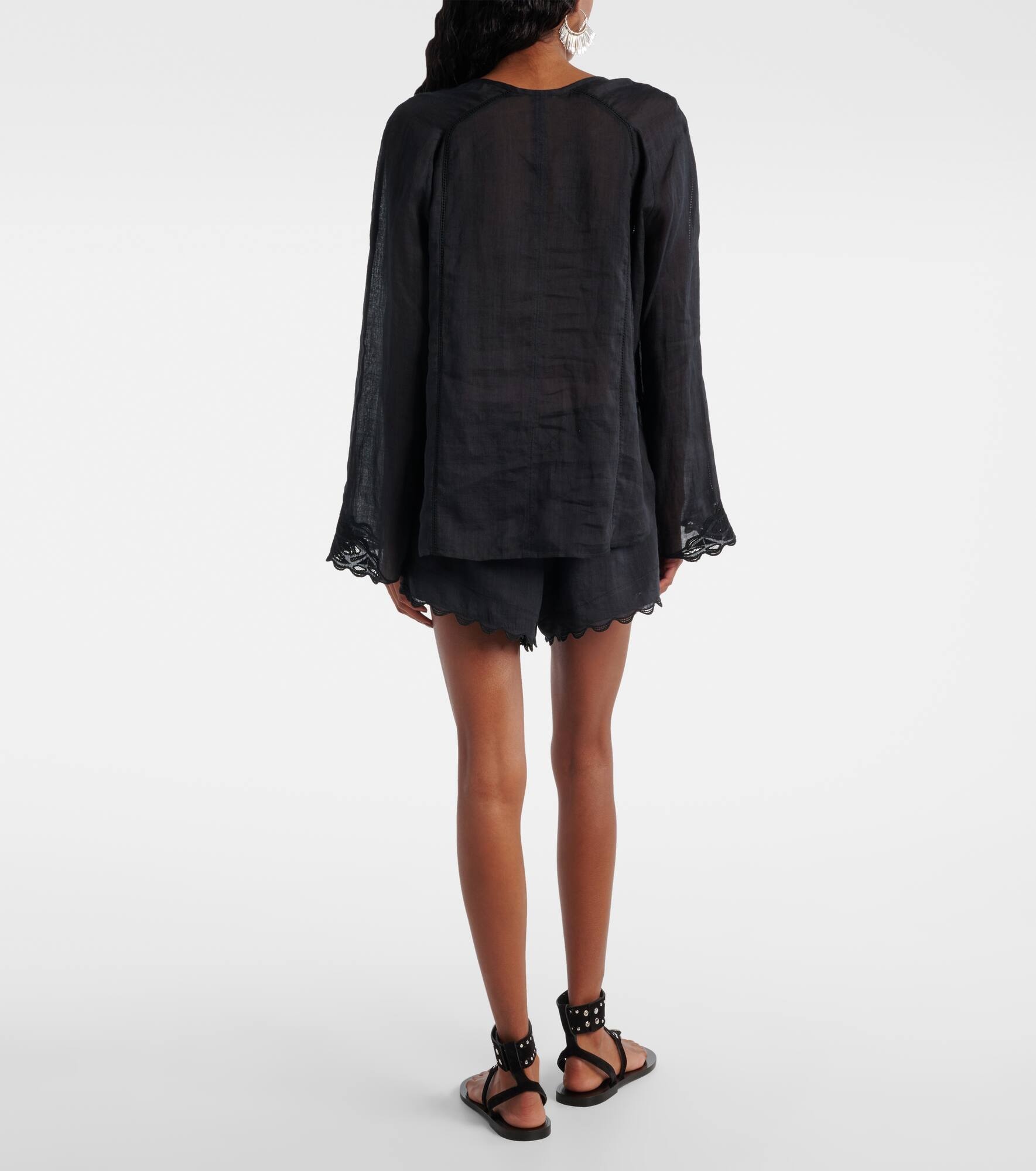 Luciele embroidered ramie blouse - 3