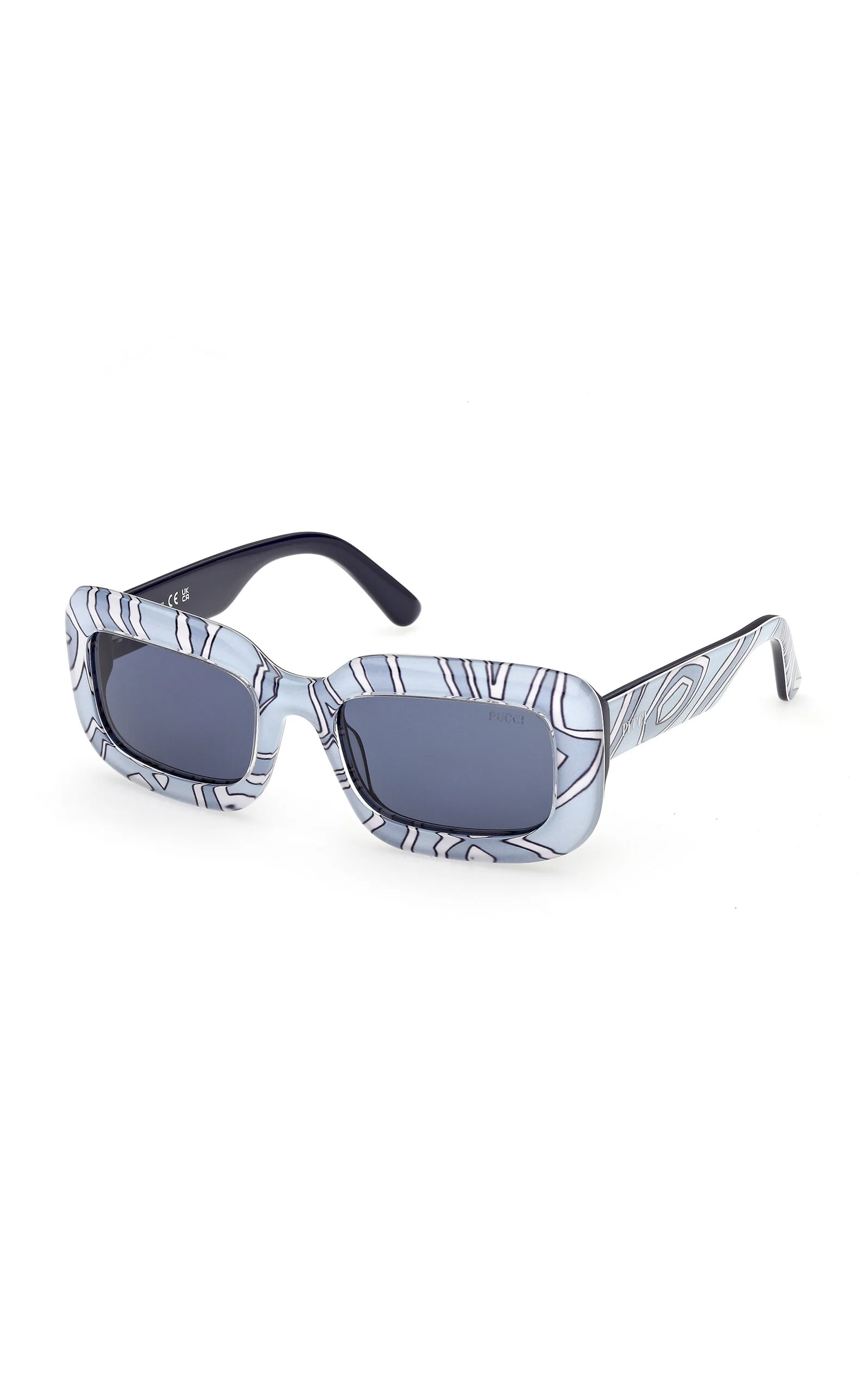 Rectangle-Frame Acetate Sunglasses blue - 1