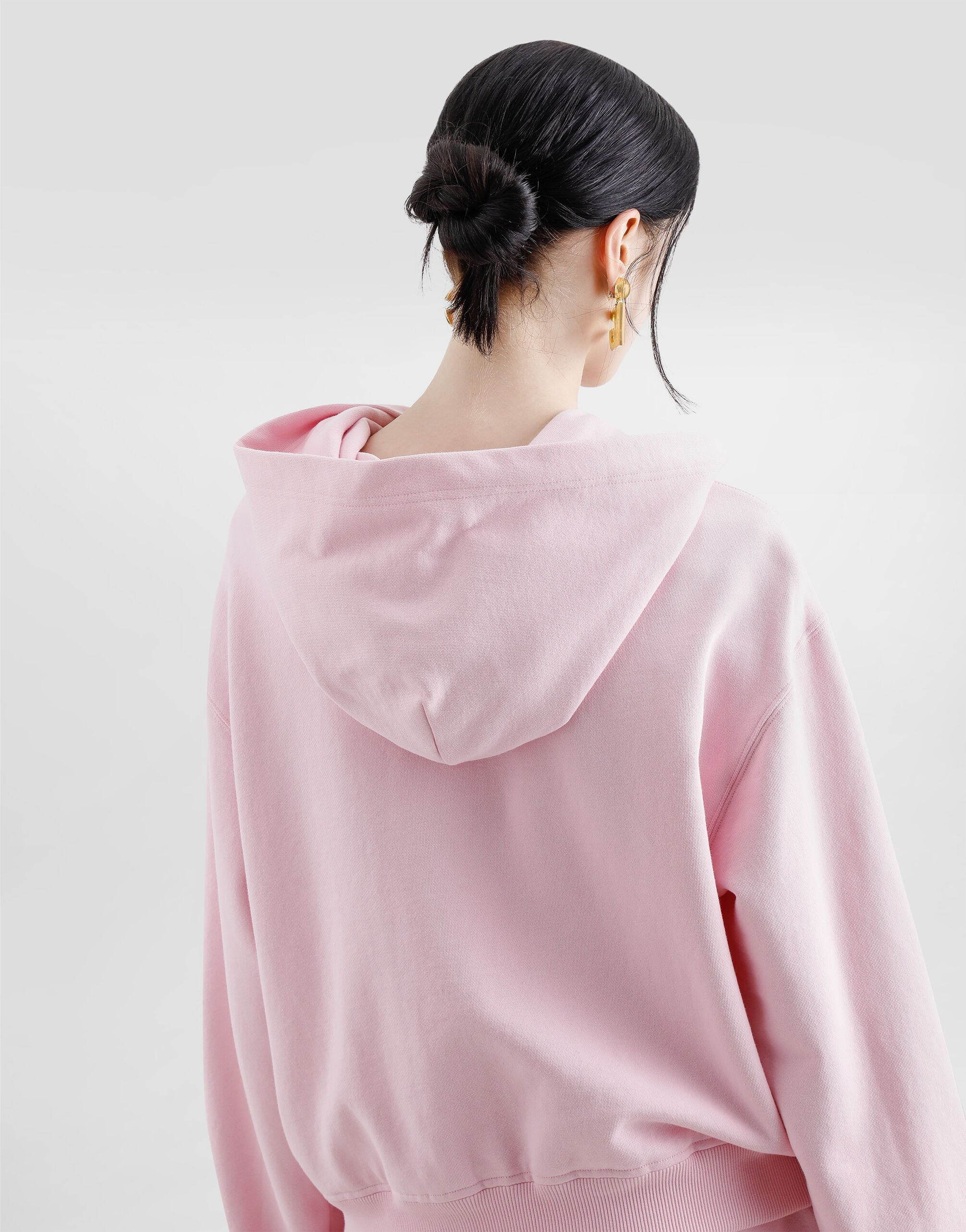 Jersey hoodie with raised DG embroidery - 6