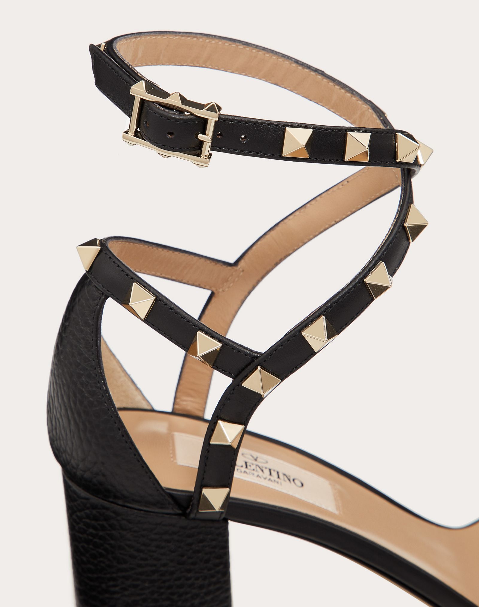 Rockstud Grainy Calfskin Sandal 60 mm - 5