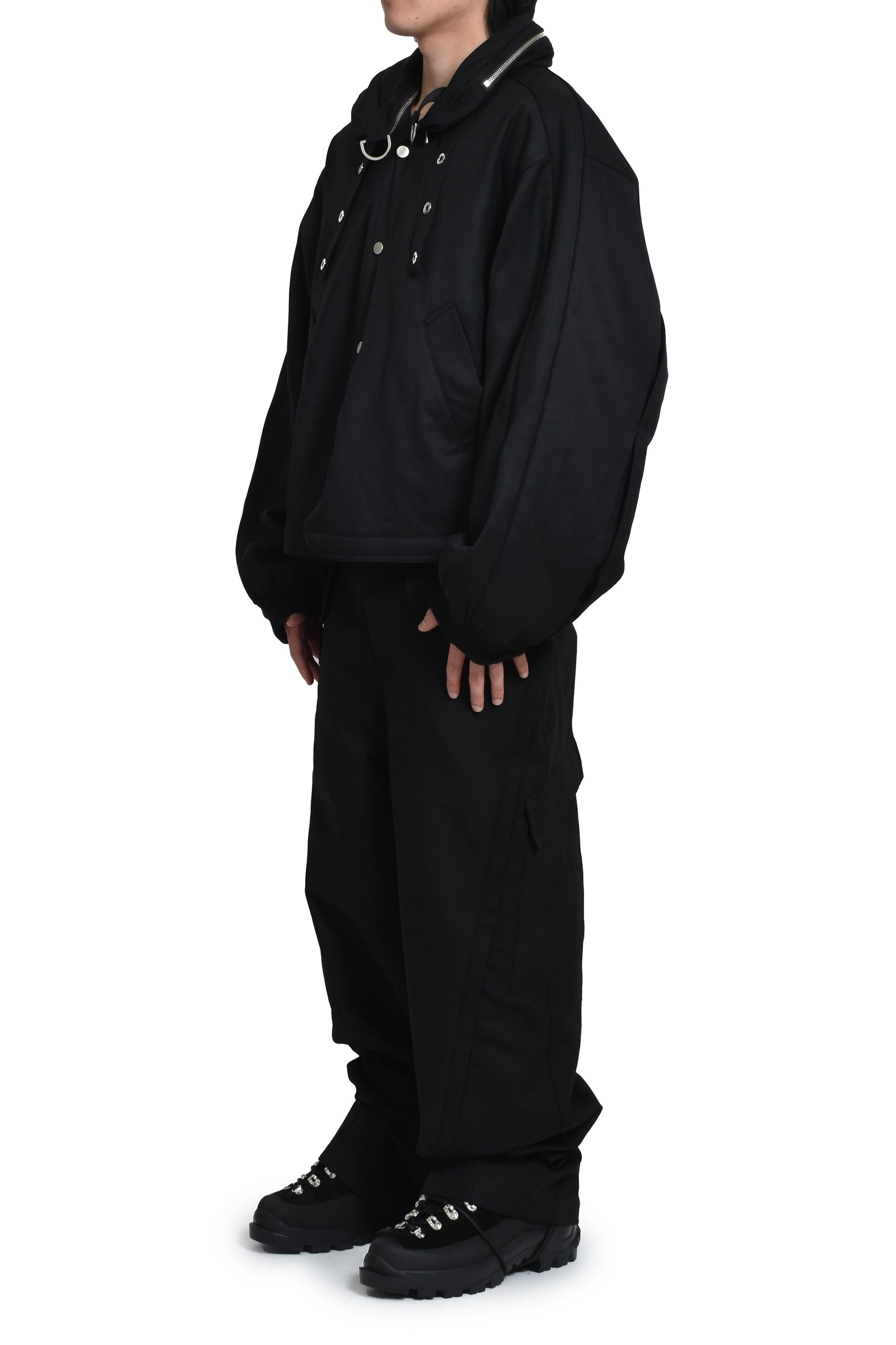 REIA HOODED PARACHUTE JACKET / BLK - 9