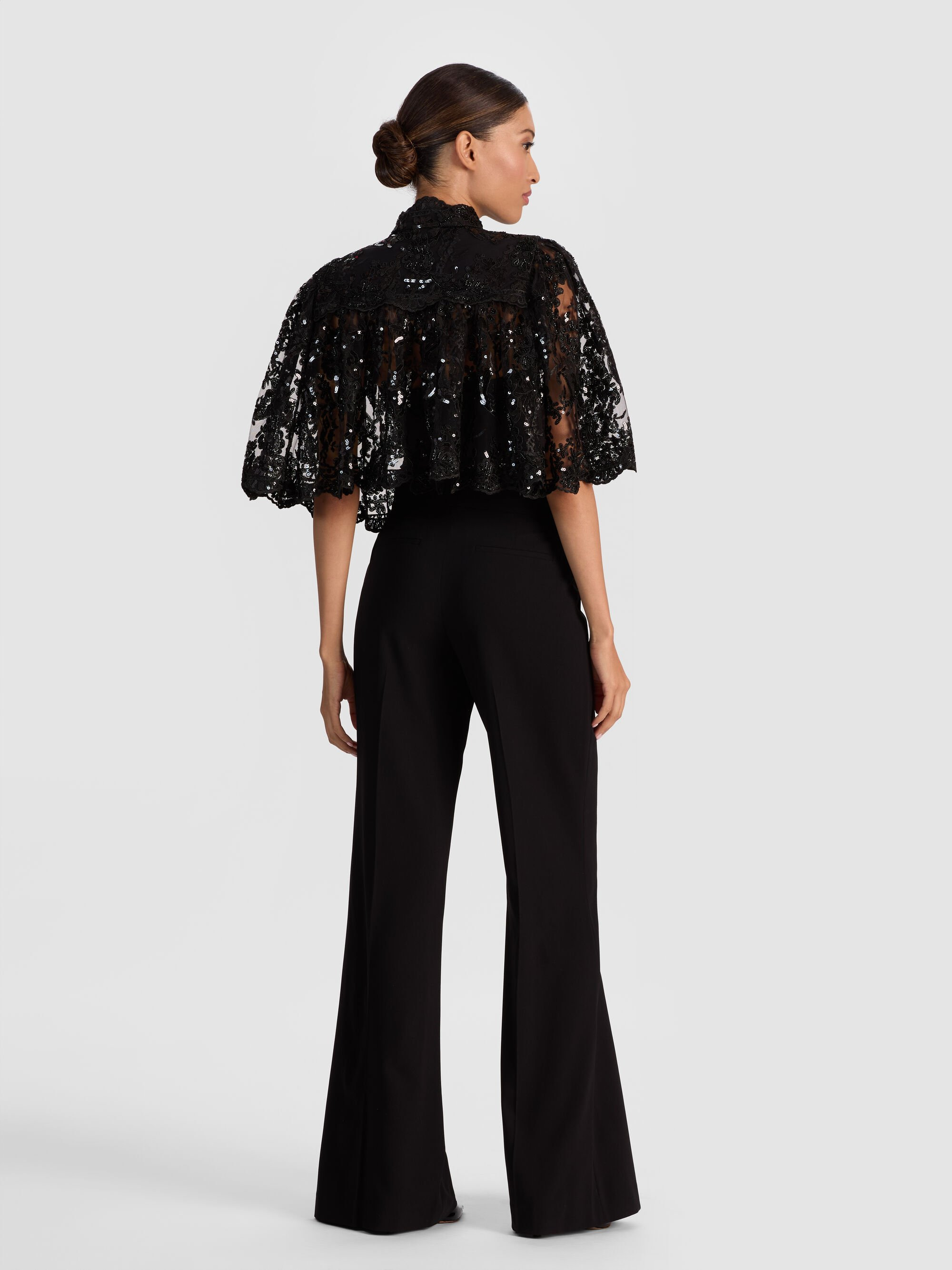 AURELIA EMBELLISHED LACE CAPELET - 4