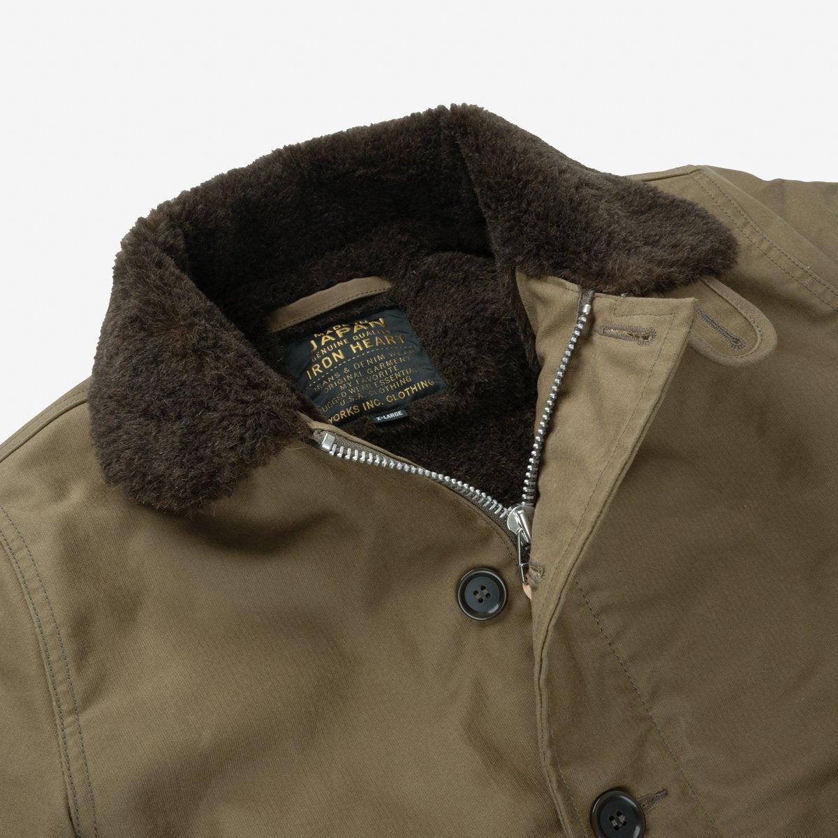 IHM-37-KHA Oiled Whipcord N1 Deck Jacket Khaki - 9