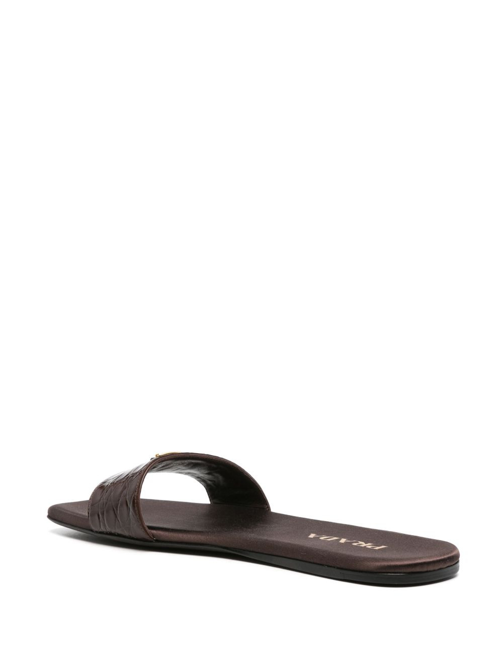triangle-logo embossed-crocodile slides - 3