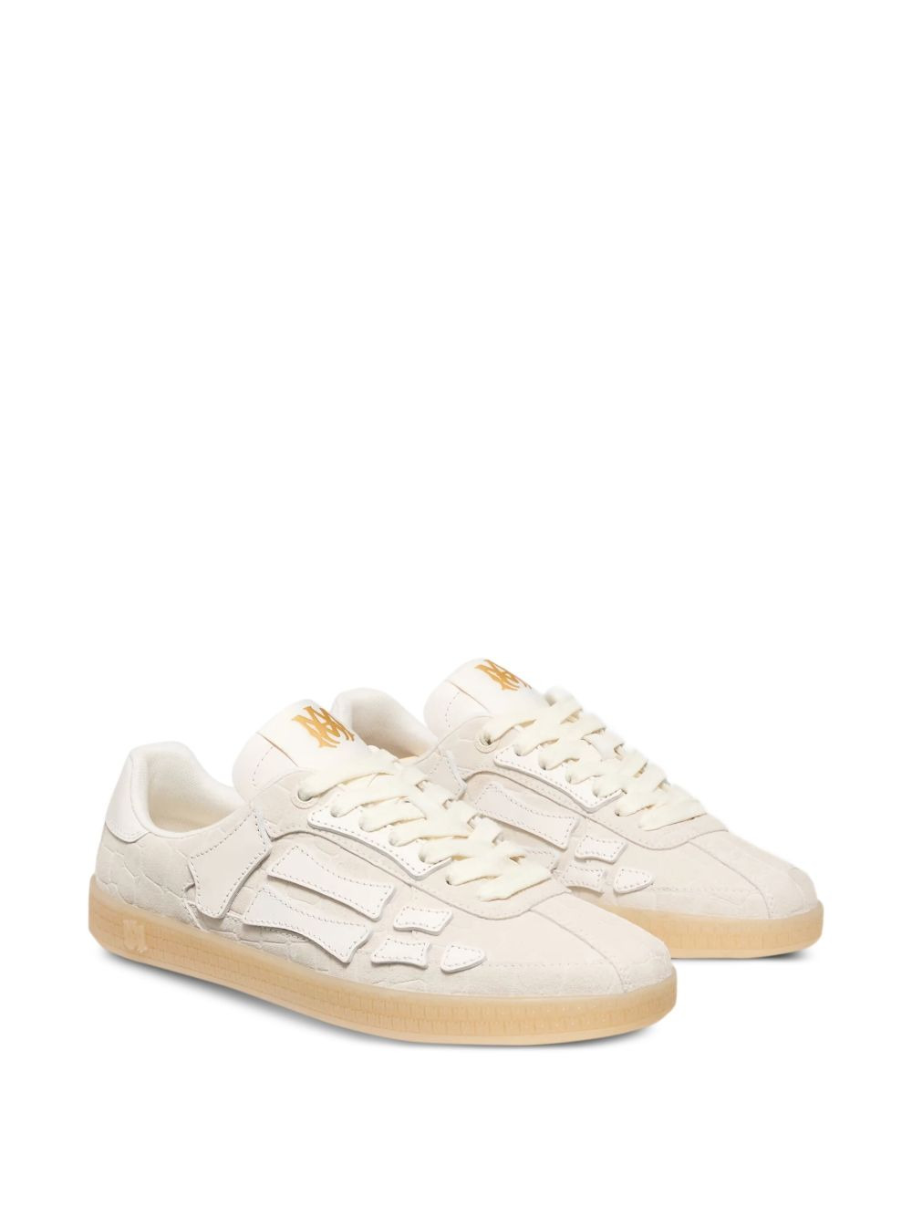 croc-debossed leather sneakers - 2