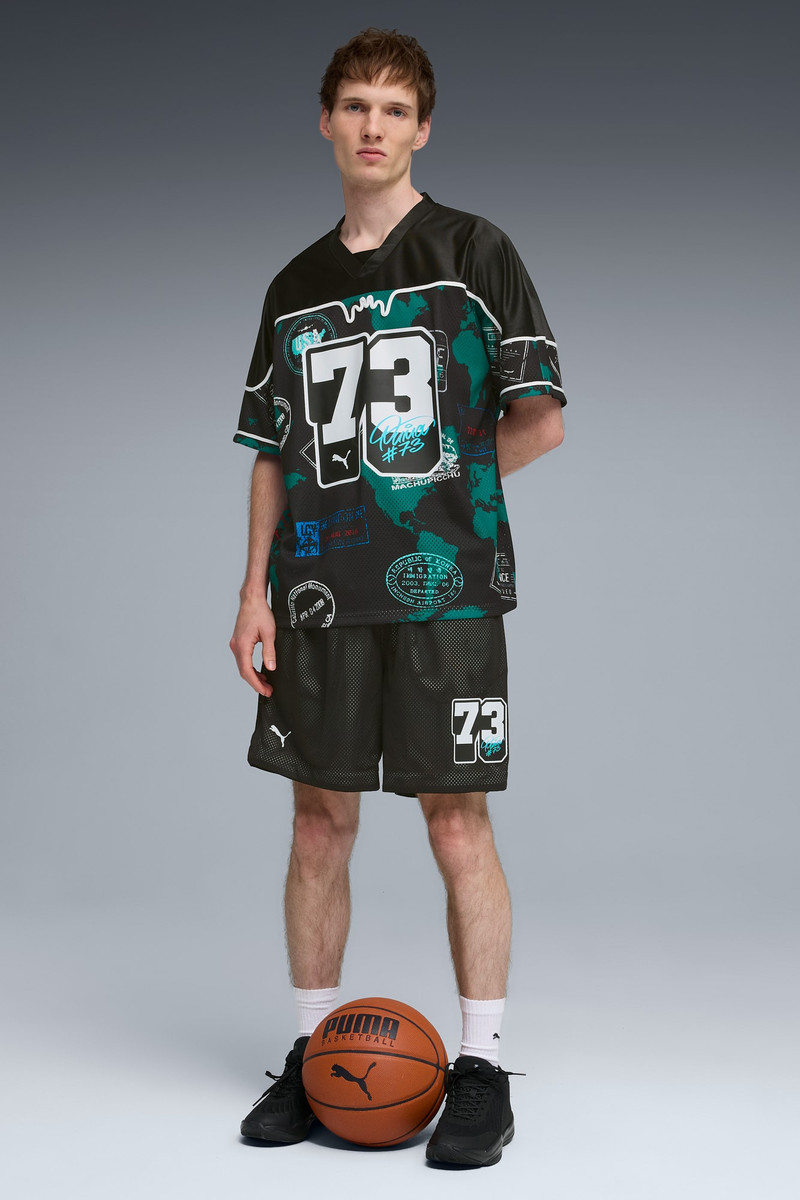 Around The World Men's Patterned 7" Basketball Shorts 5