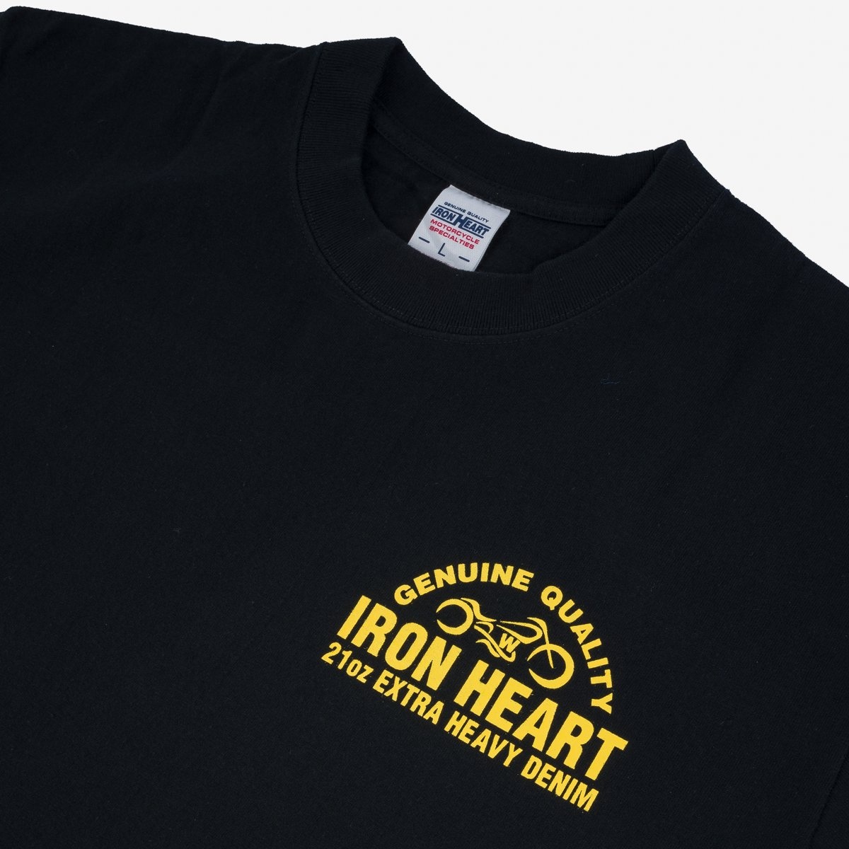 IHPT-2304-BLK 7.5oz Printed Loopwheel Crew Neck T-Shirt - Black - 7