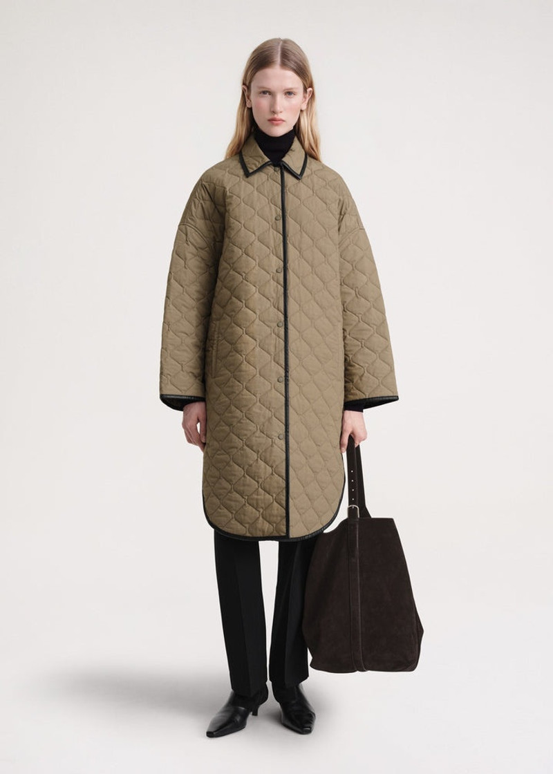 Totême Quilted cocoon coat marsh outlook