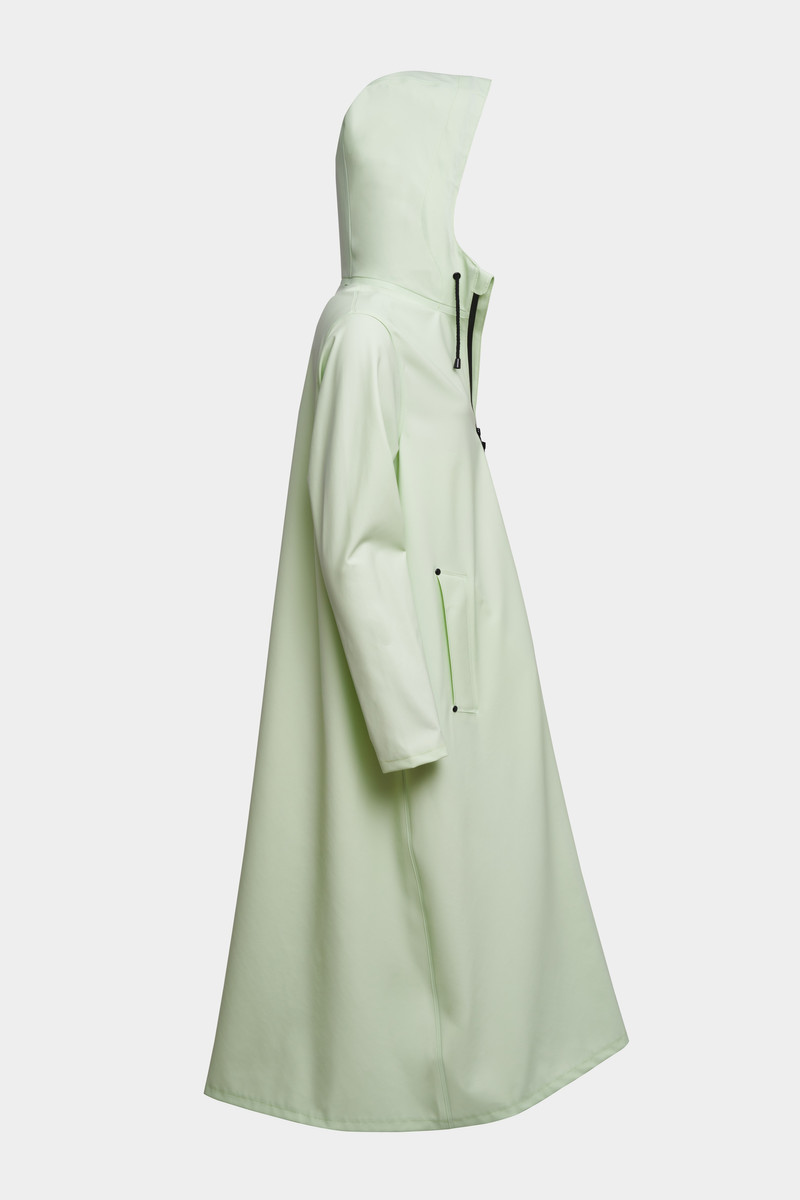 Mosebacke Long Zip Raincoat Seafoam Green 5