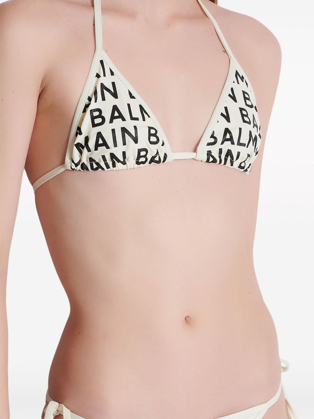 logo-print triangle bikini set - 6