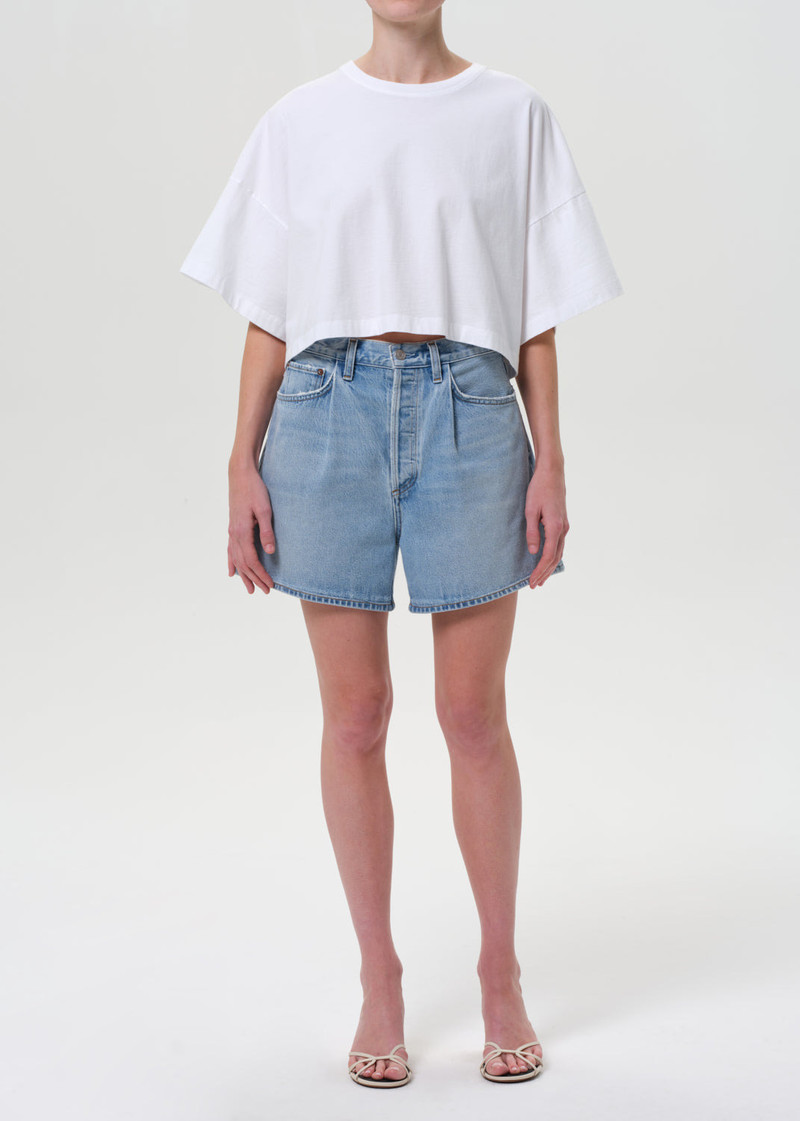 AGOLDE RHODA PLEATED A-LINE SHORT IN RAFT outlook