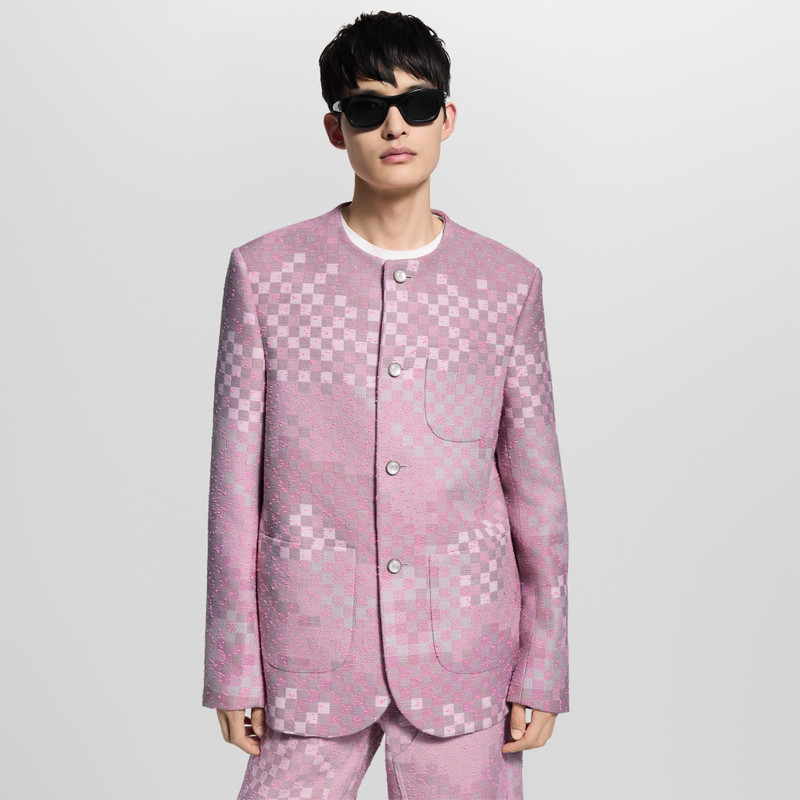 Louis Vuitton Damoflage Collarless Tweed Jacket outlook