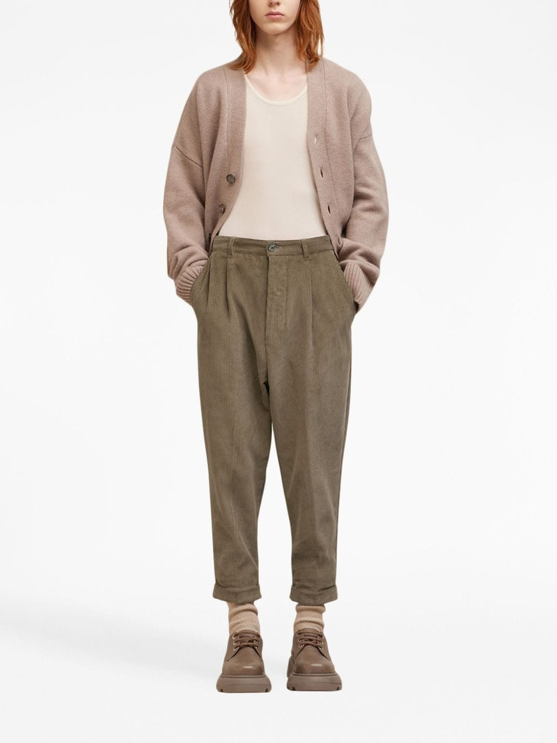 AMI Paris corduroy box-pleated tapered trousers outlook