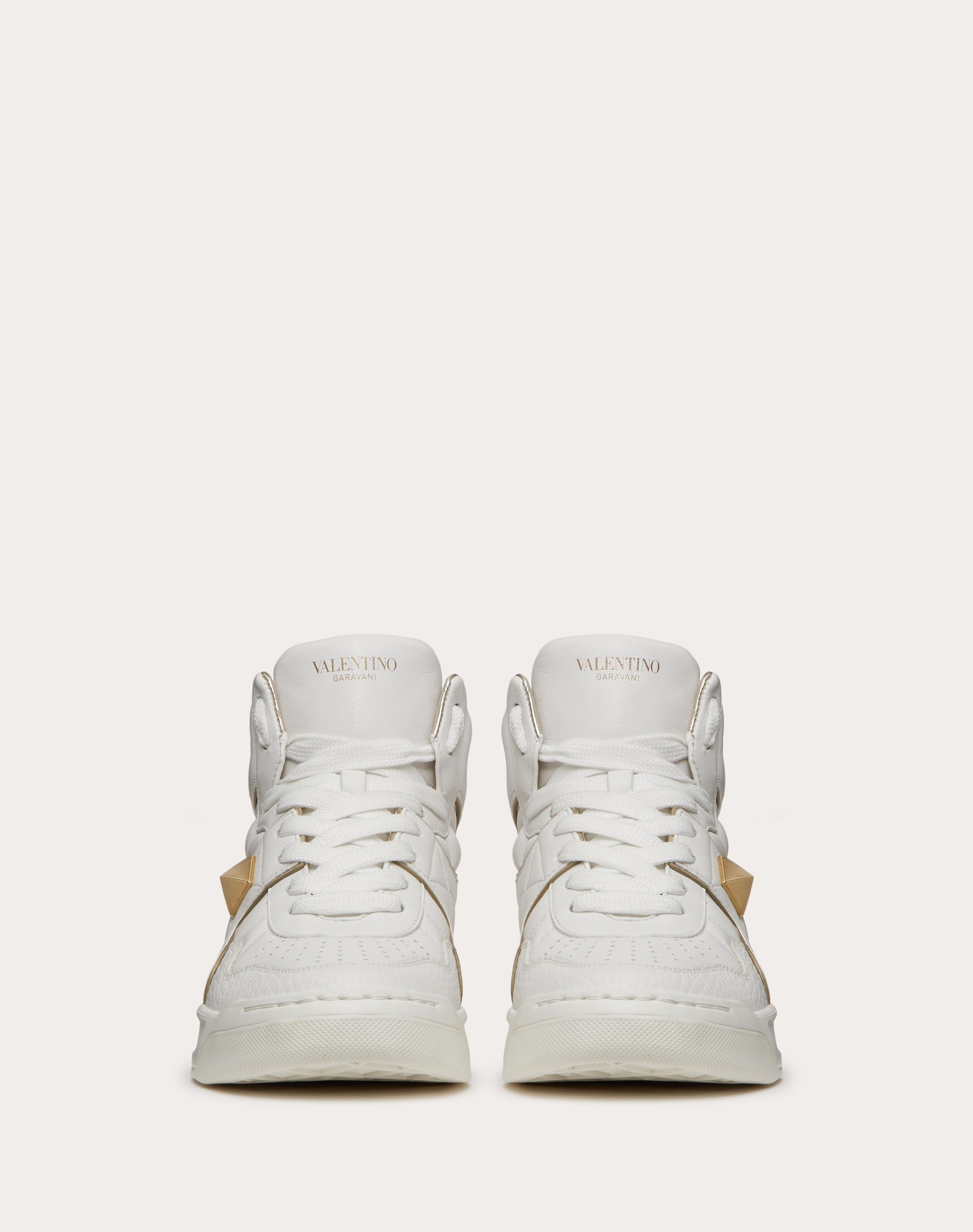 ONE STUD MID-TOP CALFSKIN SNEAKER - 4