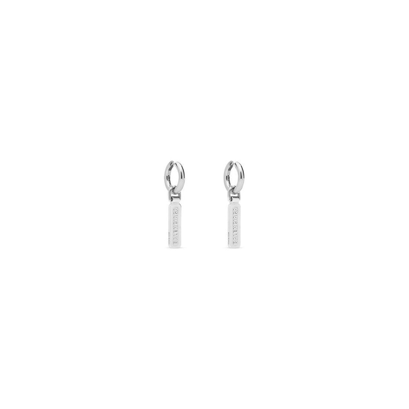 BALENCIAGA Skate Tag Earrings  in Silver outlook