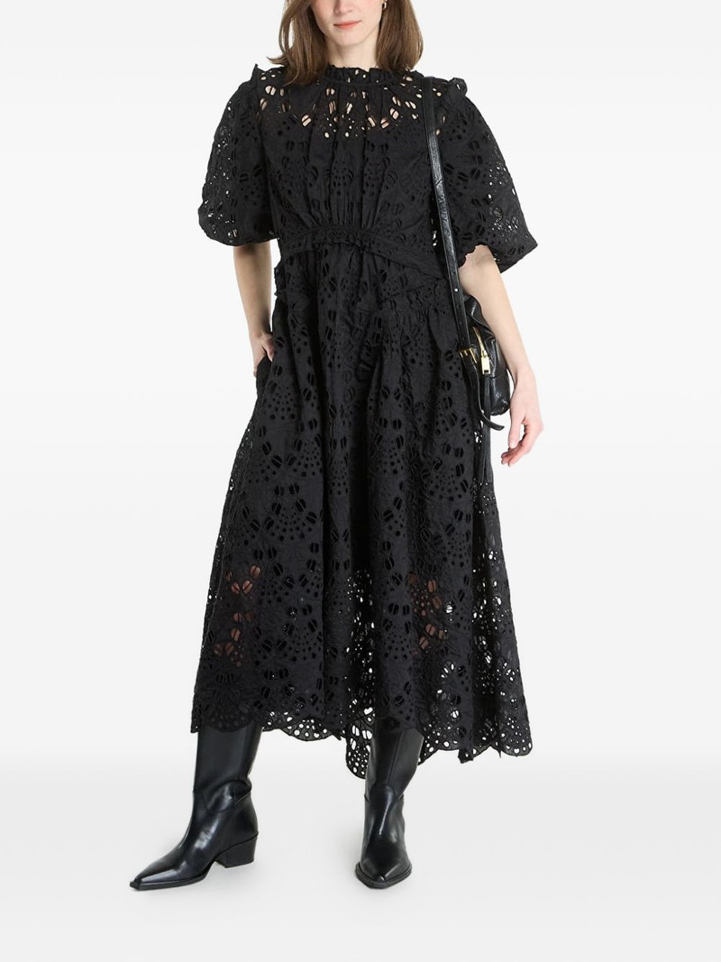 ALLSAINTS Odette broderie-anglaise puff-sleeve midi dress outlook