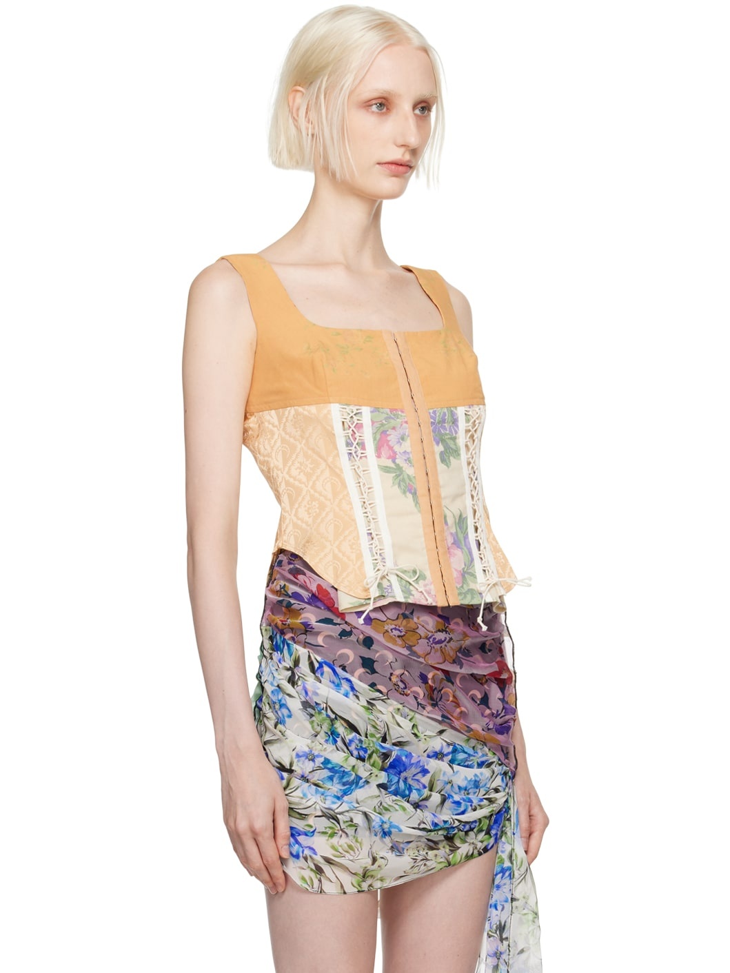 Tan Floral Corset - 2