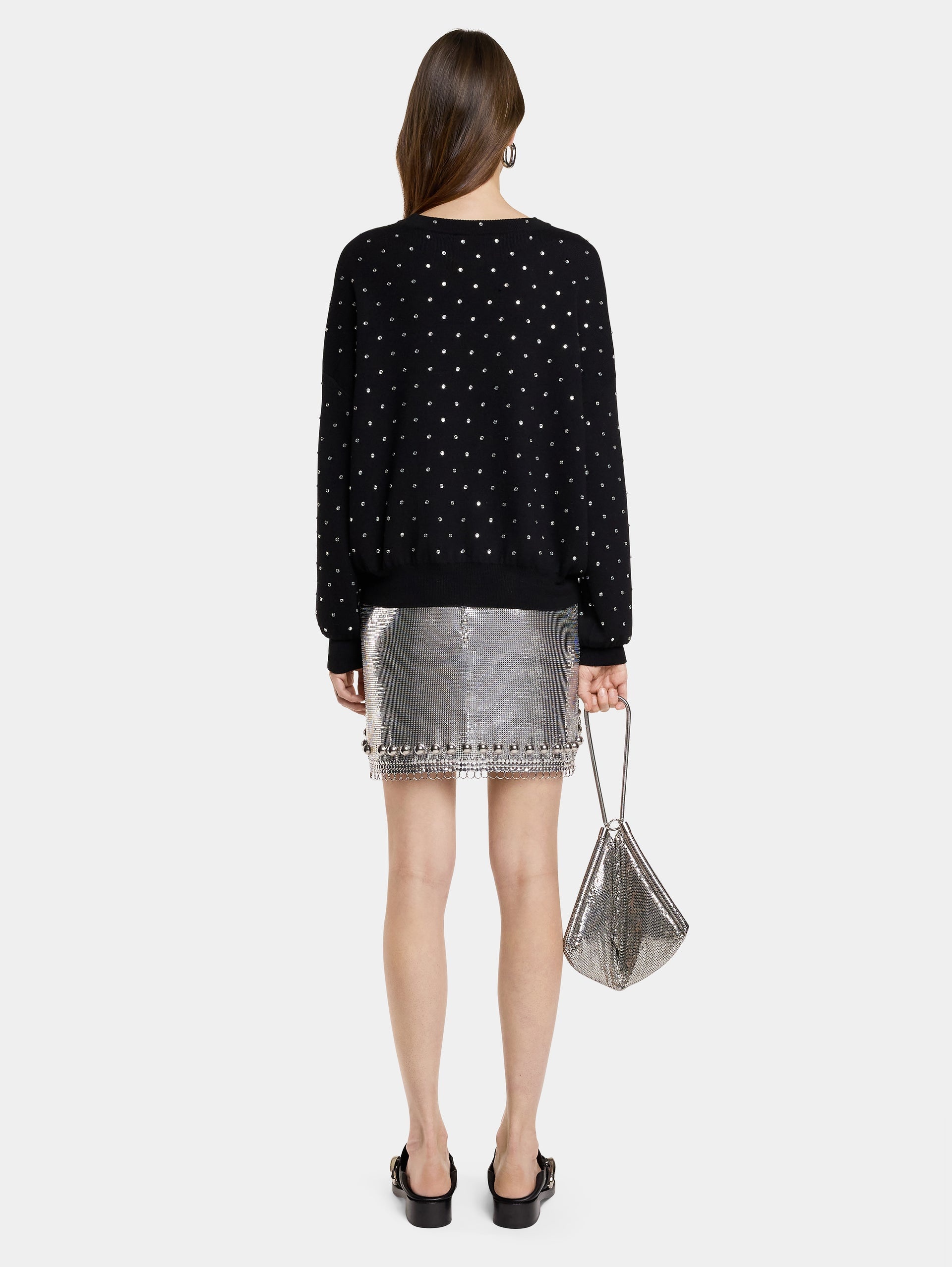 CRYSTALS EMBELLISHED BLACK JUMPER - 4