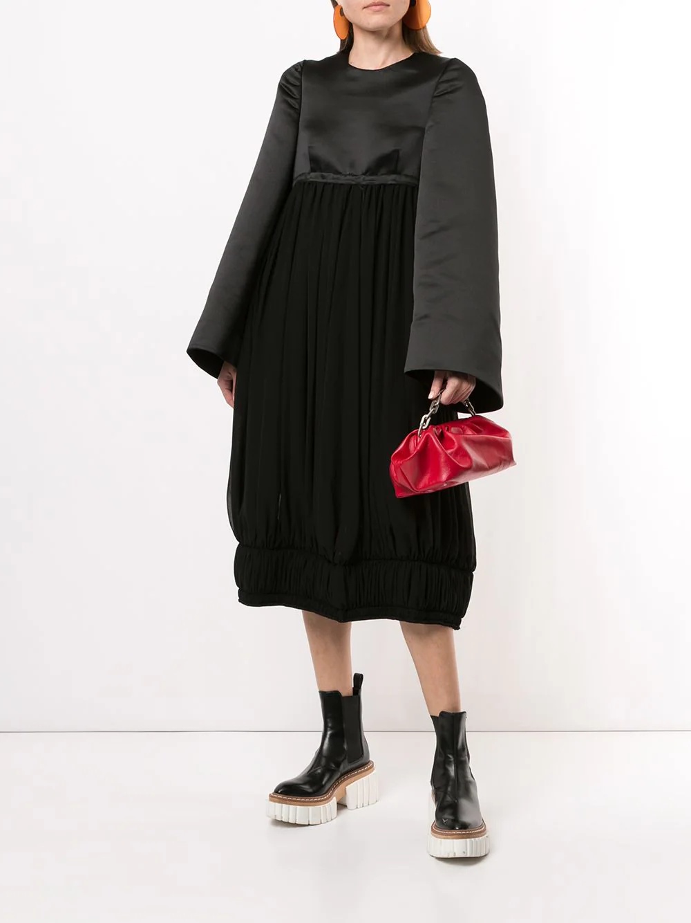 oversized panelled midi dress - 2