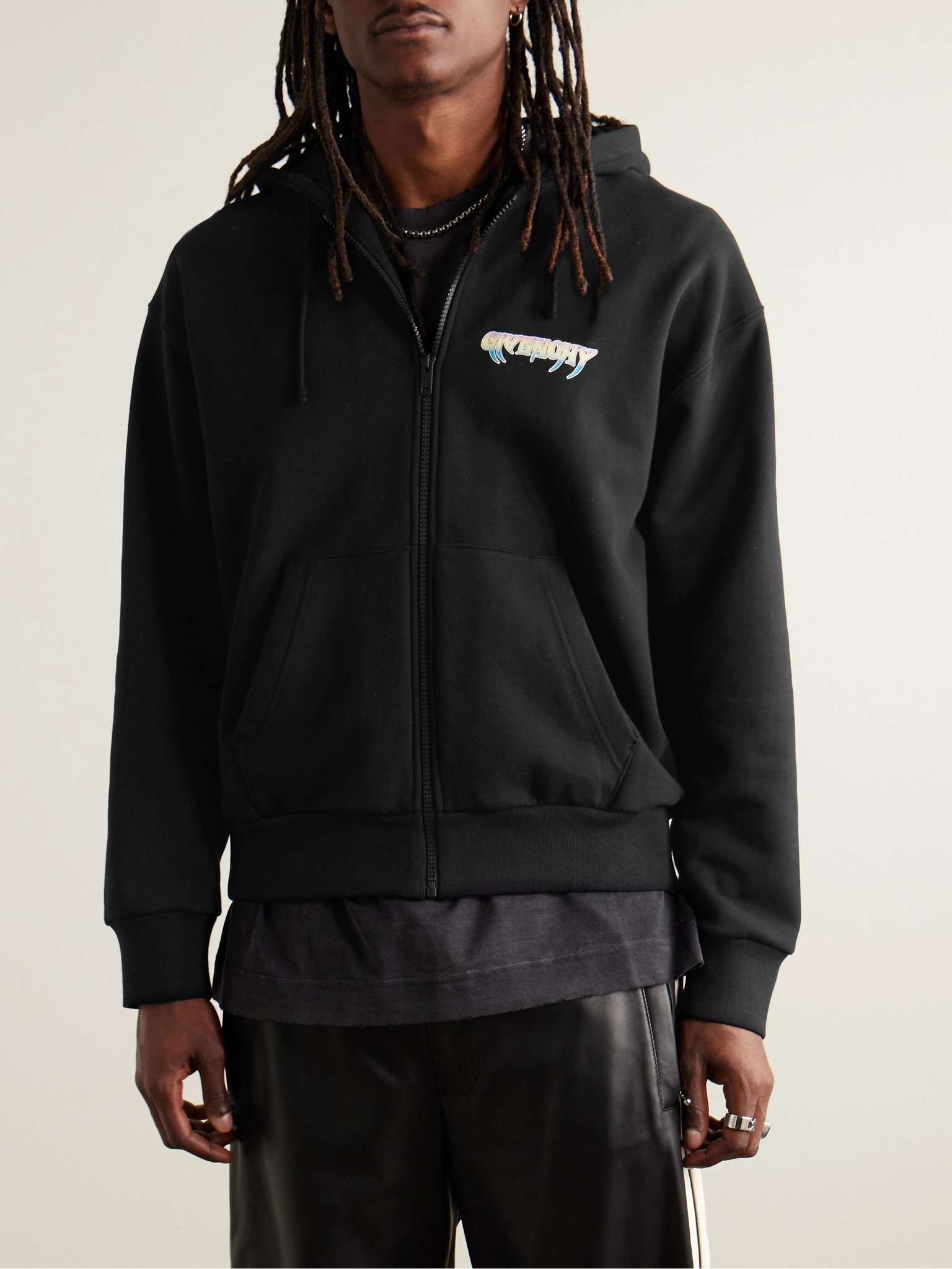 World Tour Logo-Print Cotton-Jersey Zip-Up Hoodie - 4