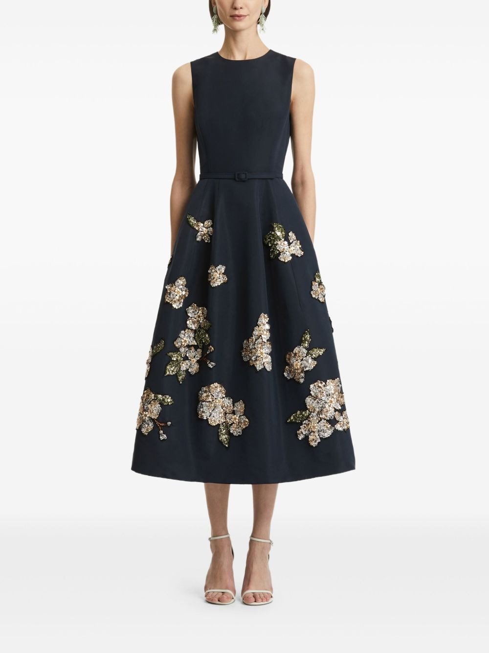sequin-embellished floral midi dress - 2