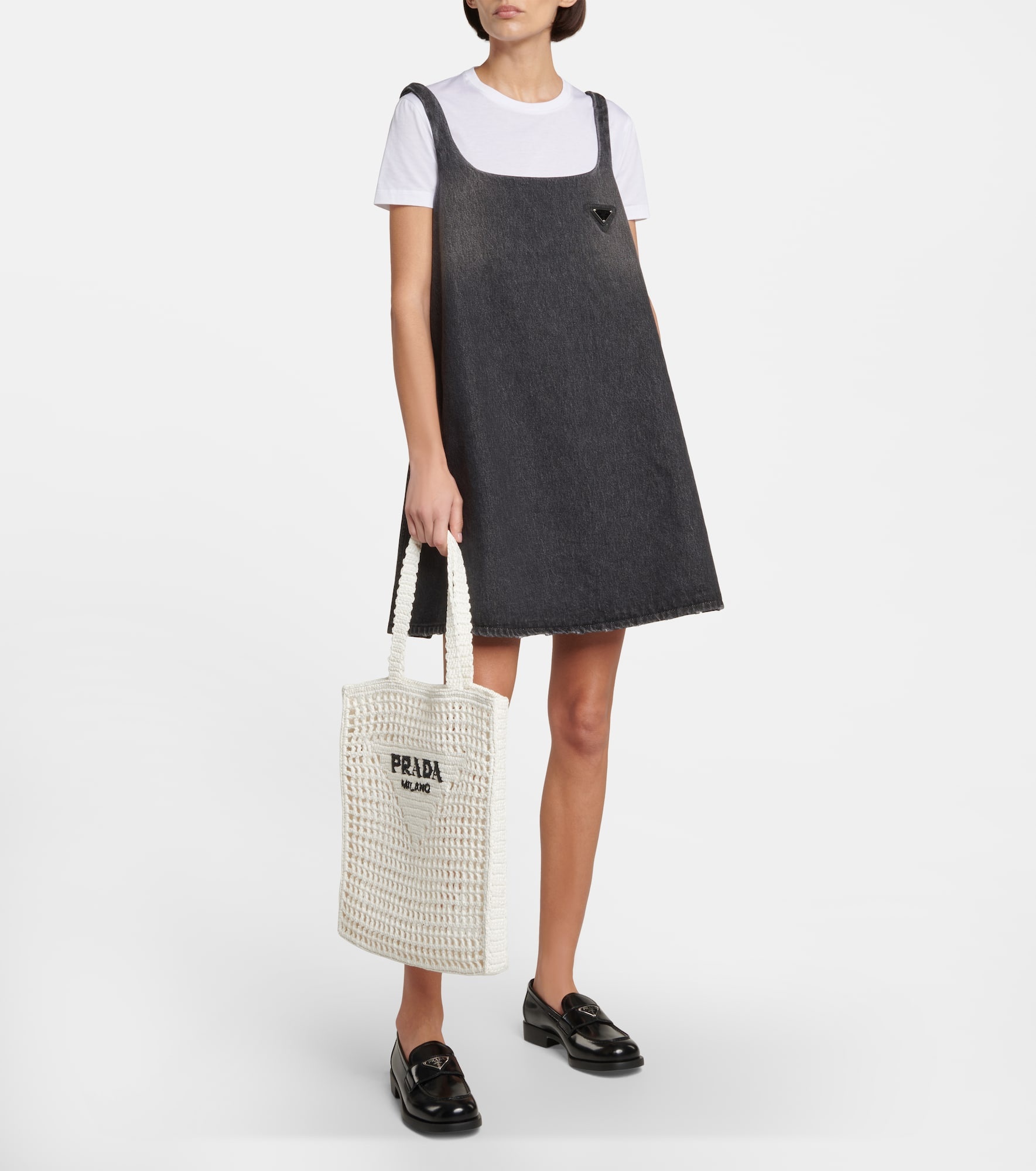 Logo raffia tote bag - 5