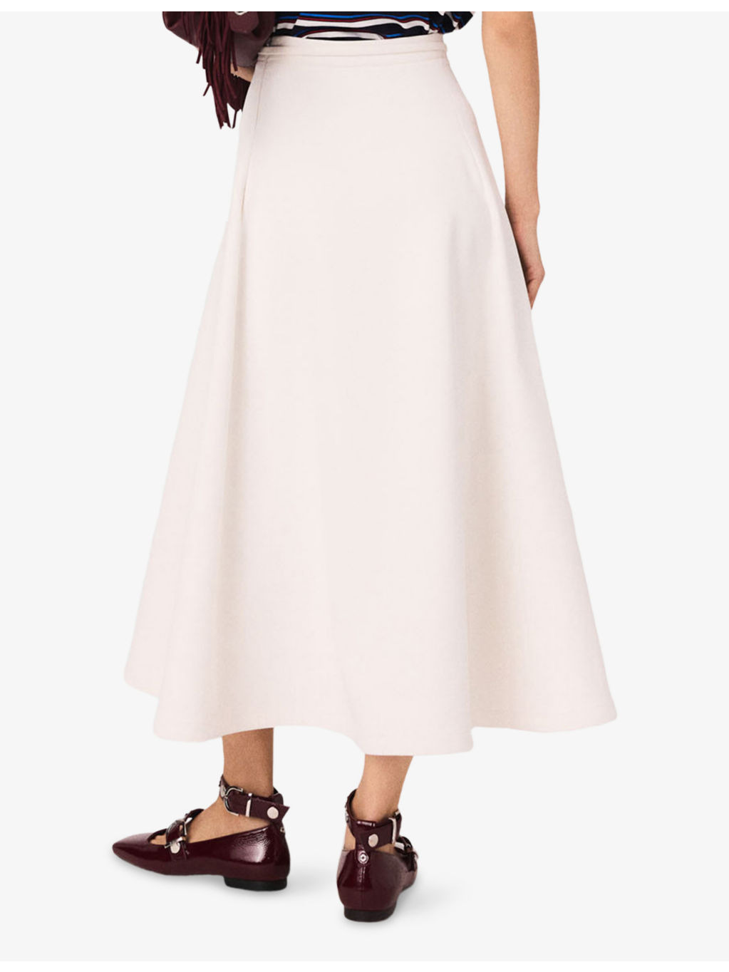 Clover-Embellishment Flared Stretch-Crepe Midi Skirt - 4