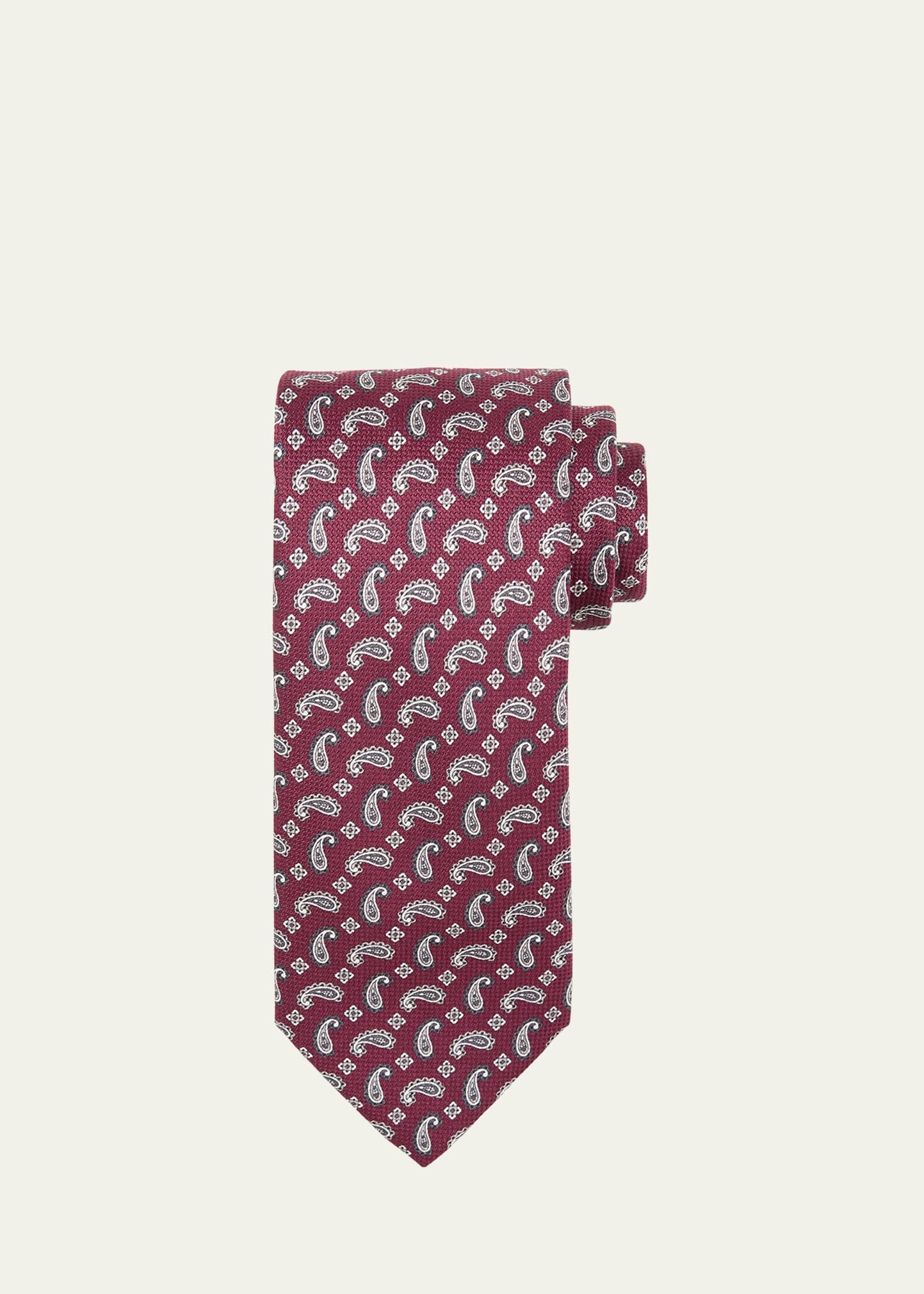 Men's Micro-Paisley Silk Tie - 1