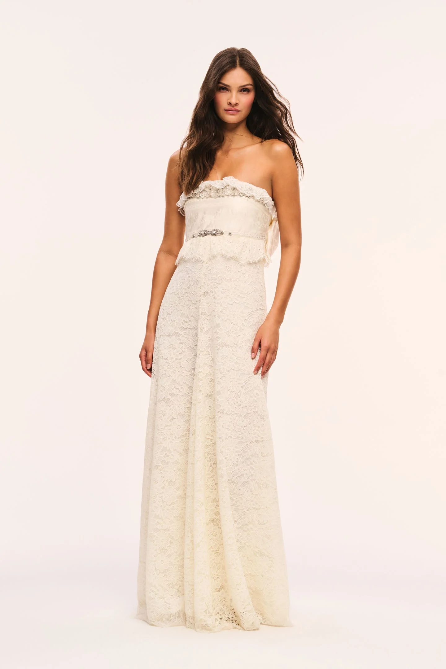 Jasmine Strapless Lace Maxi Dress - 1