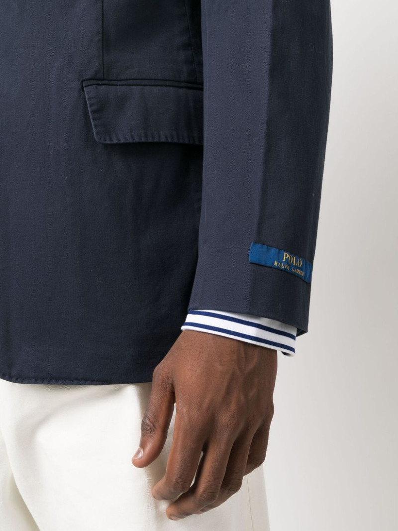 single-breasted logo-patch blazer 5