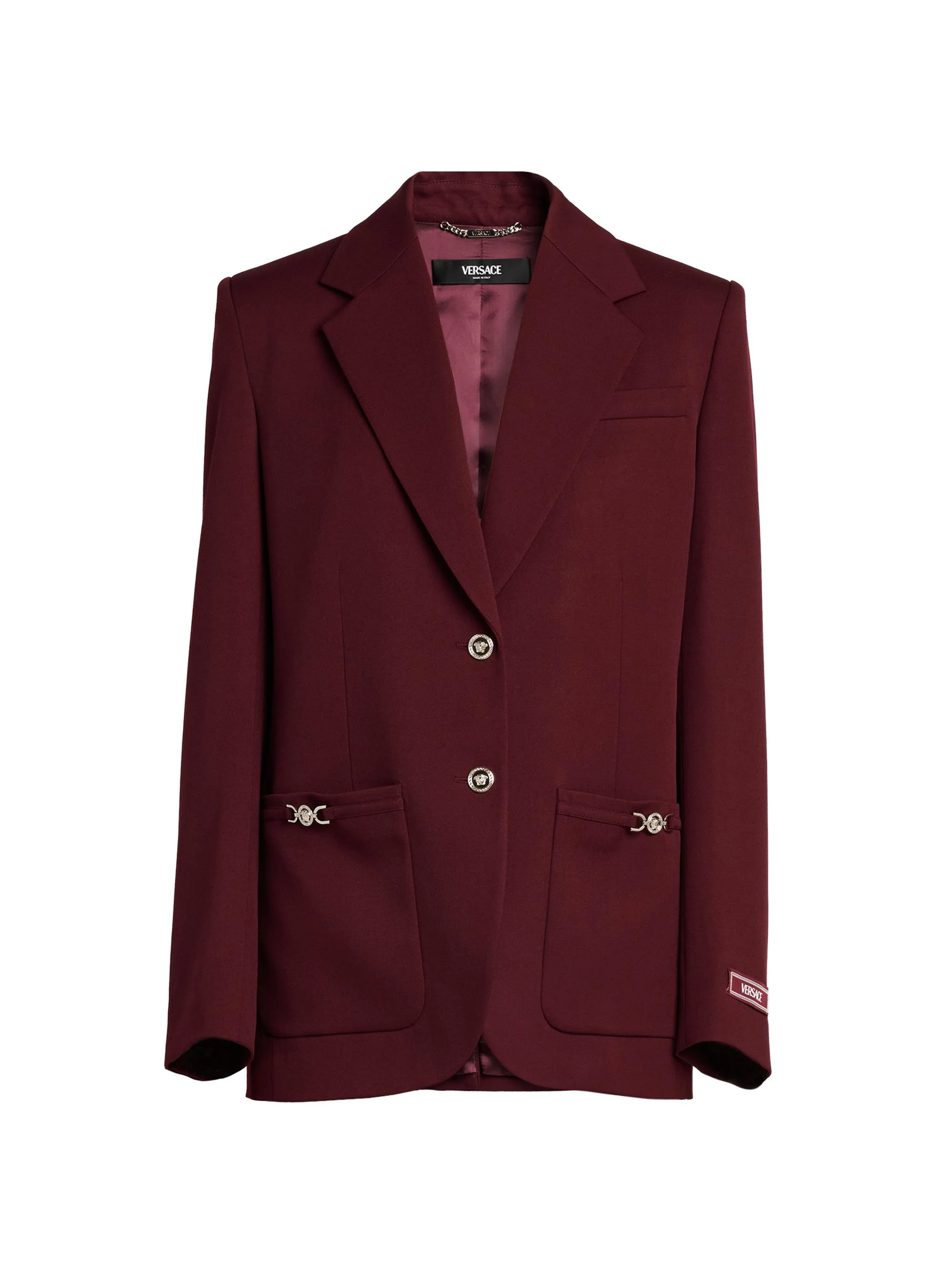 Women's Stretch Wool Informal Blazer - Burgundy - 1
