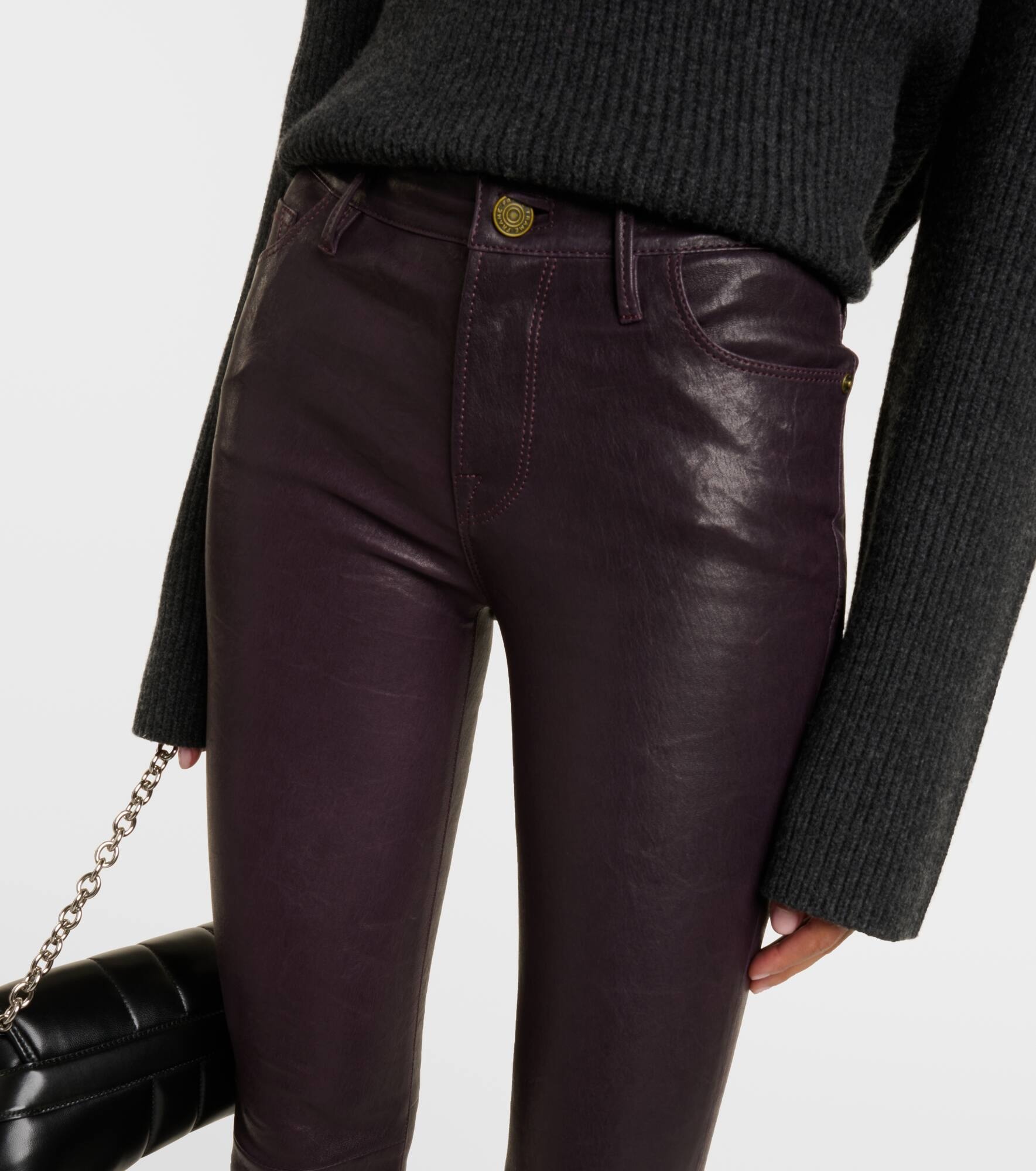 Le Crop Mini Boot leather pants - 4