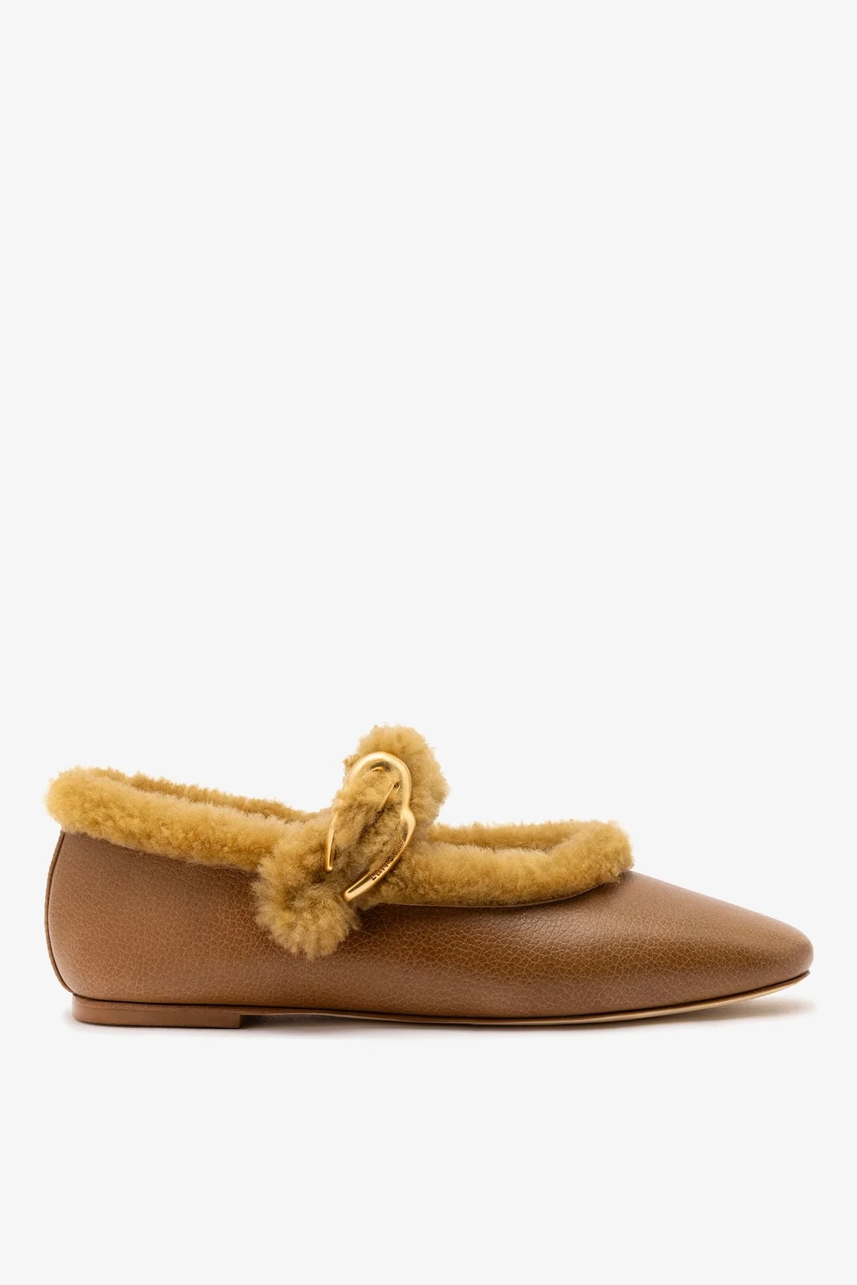 Verona Shearling Ballet Flat Russet Leather - 1