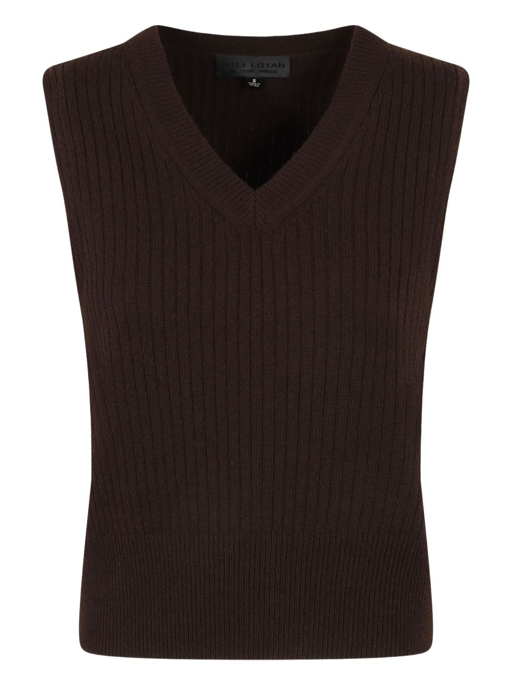 ribbed V-neck vest - 1