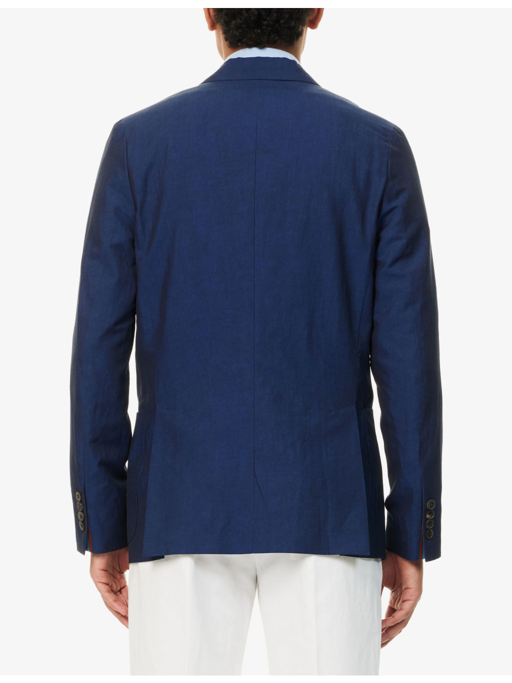 Single-Breasted Slim-Fit Cotton and Linen-Blend Blazer - 4