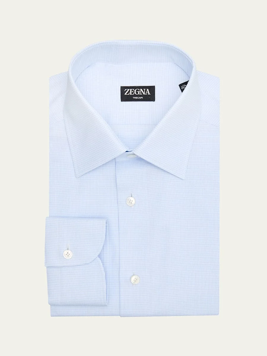 Men's Trecapi Cotton Micro-Houndstooth Dress Shirt - 1