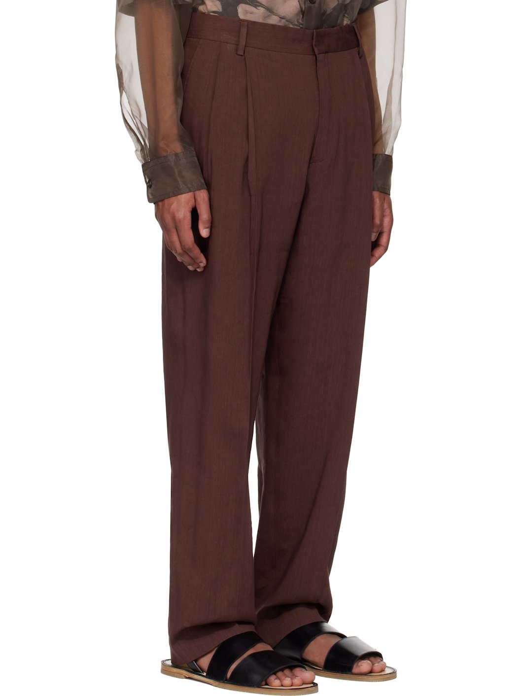 Burgundy Creased Trousers - 2