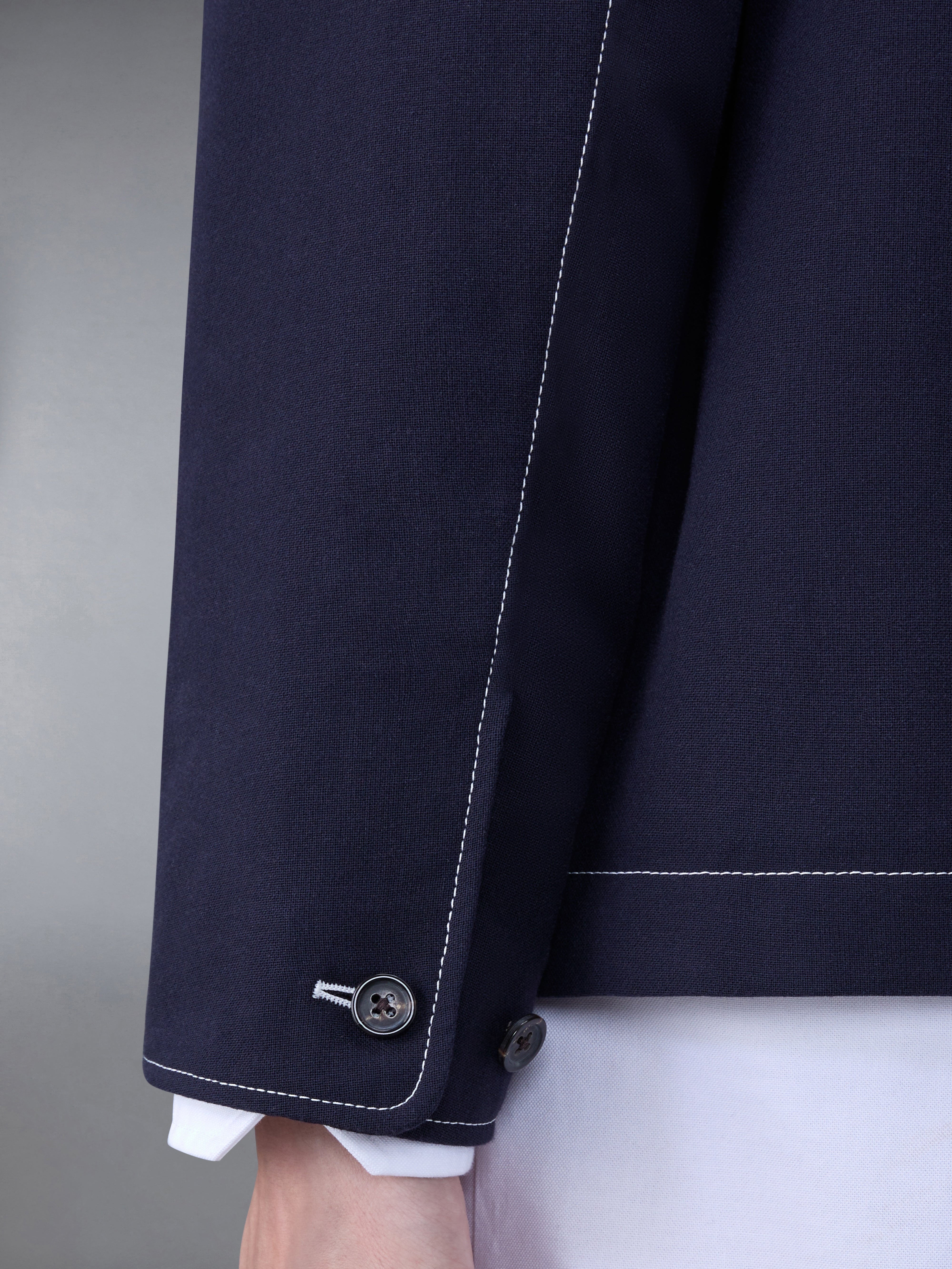 COTTON OVERSIZED ROUND COLLAR JACKET - 4