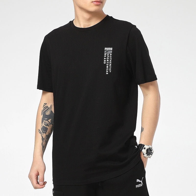 PUMA Casual Graphic T-Shirts 'Black' 855975-01 - 5