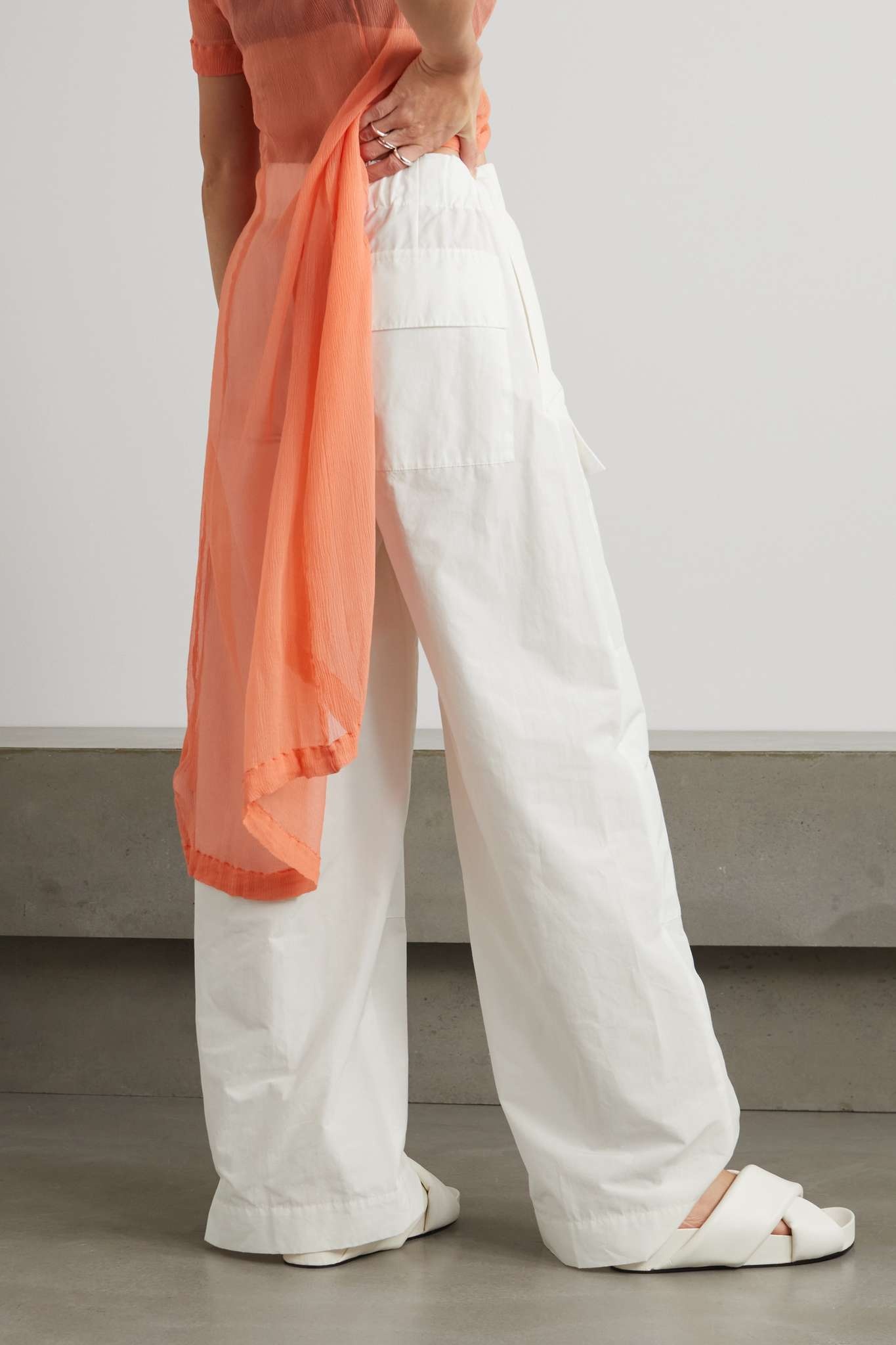 Shell wide-leg pants - 4