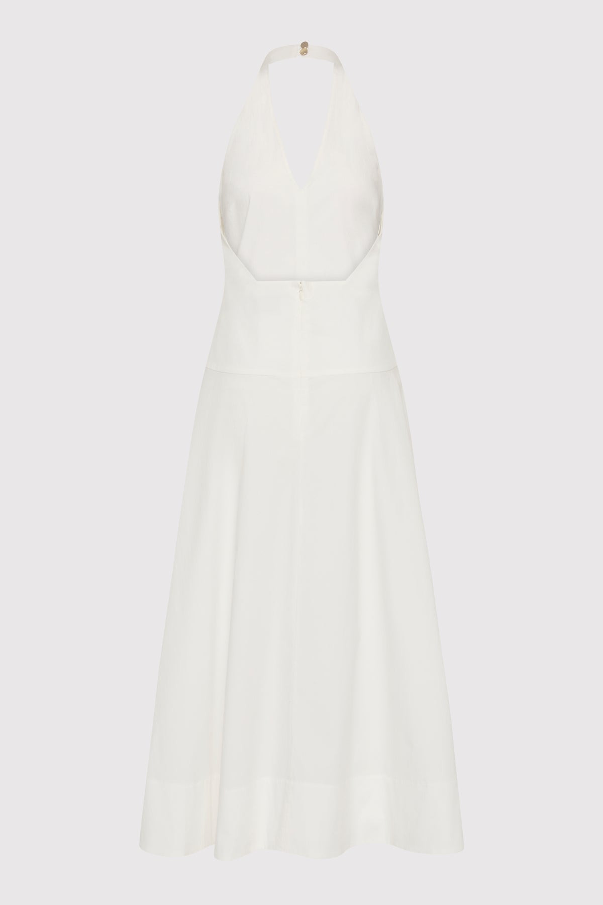 Halter Plunge Dress - White - 11