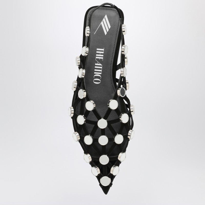 The Attico Black Grid Ballerina Women - 3