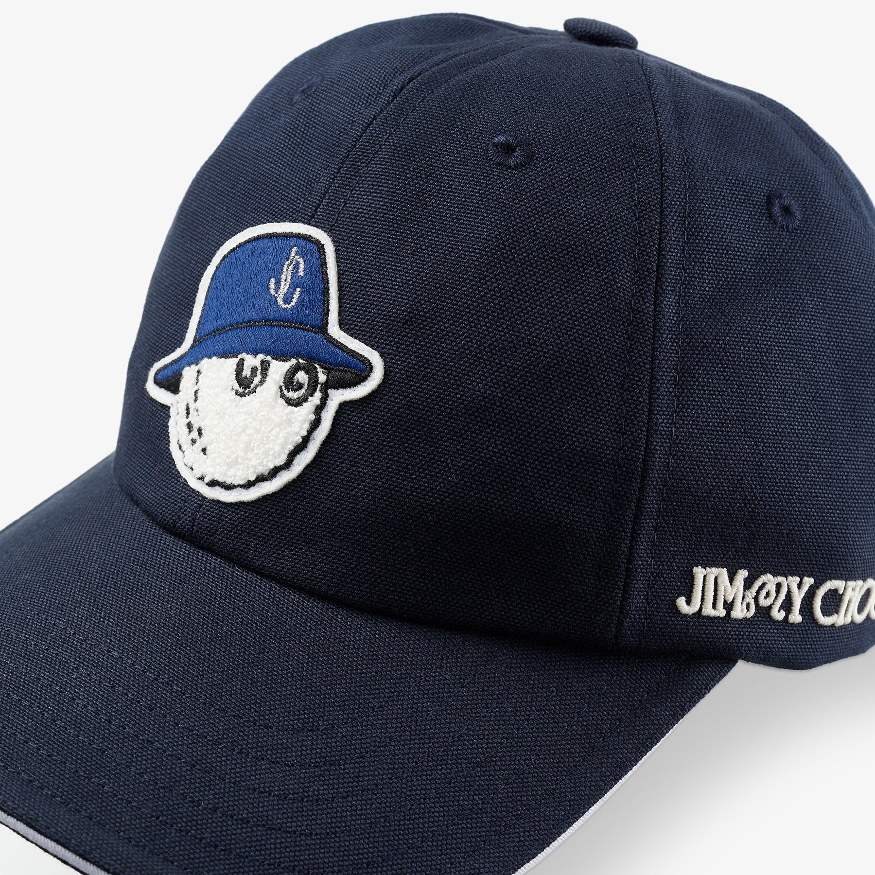 Jimmy Choo / Malbon Cap
Navy Embroidered Cotton Cap - 2