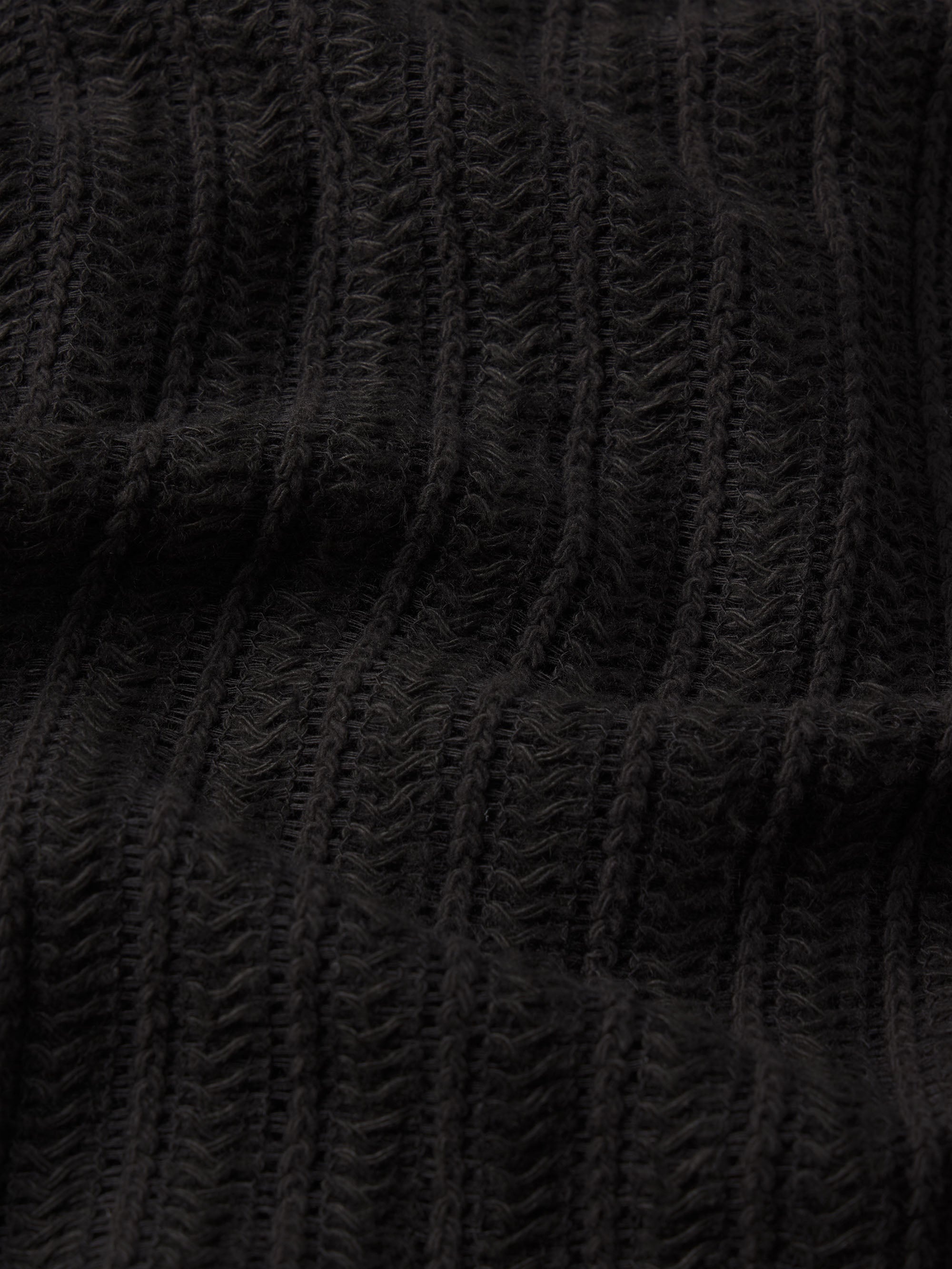 Crochet Short Sleeve Shirt in Black - 3