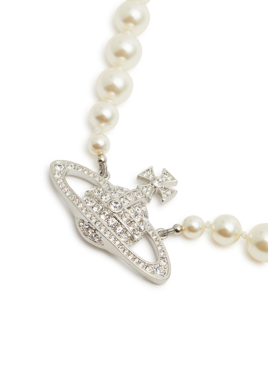 Bas Relief orb faux pearl choker - 3